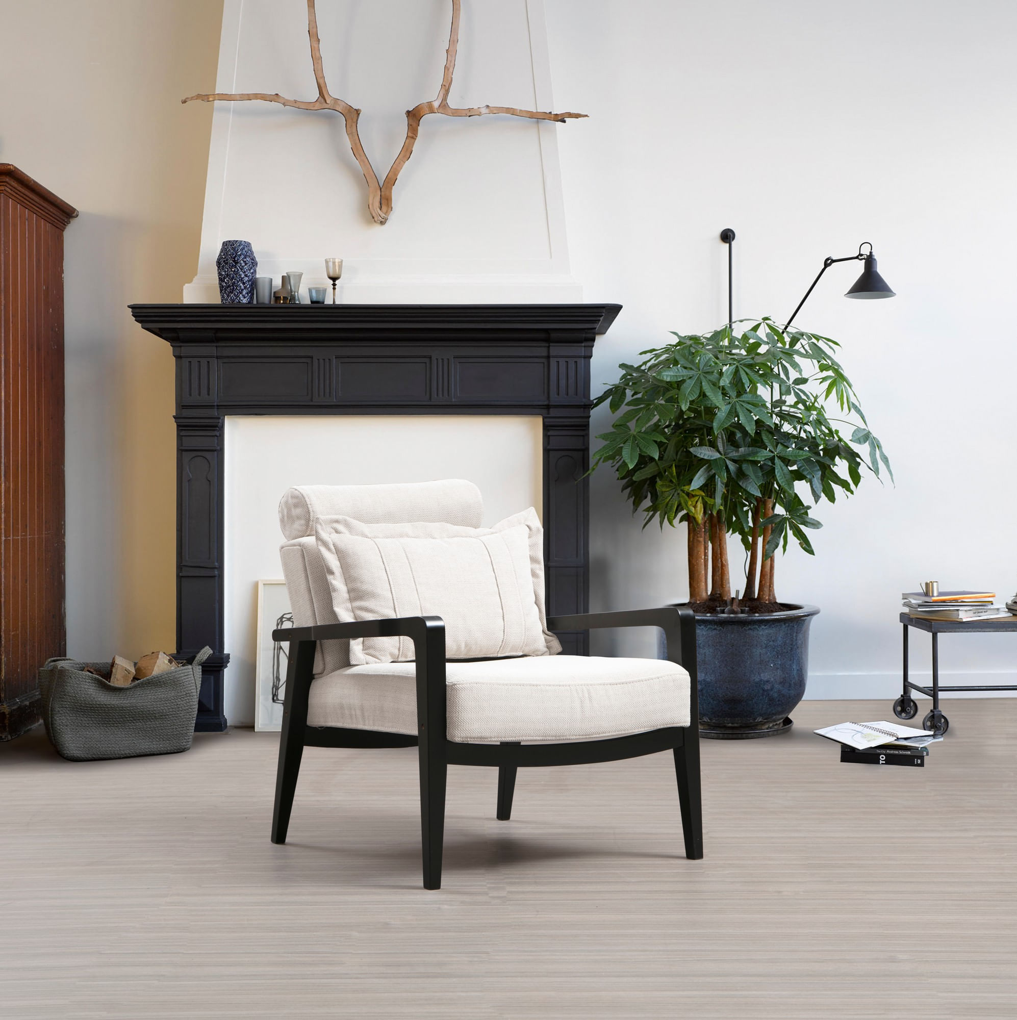 Fotoliu, Hanah Home, lemn de fag, crem, 77x90x84 cm — imaginea 6