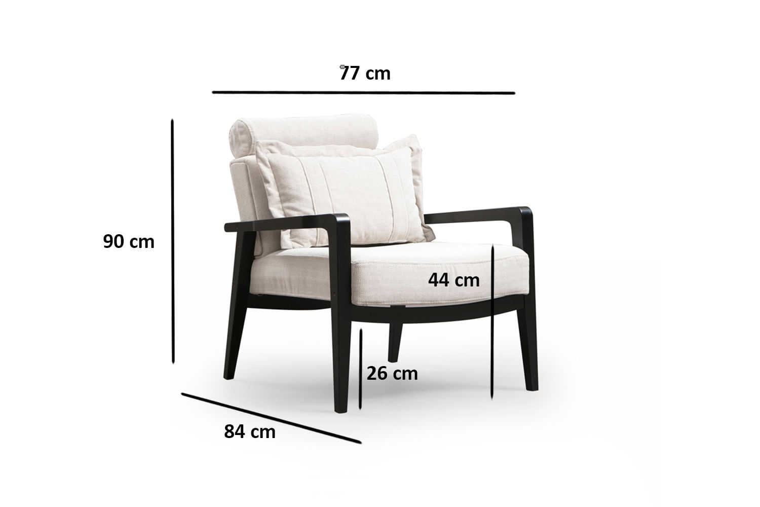 Fotoliu, Hanah Home, lemn de fag, crem, 77x90x84 cm — imaginea 7