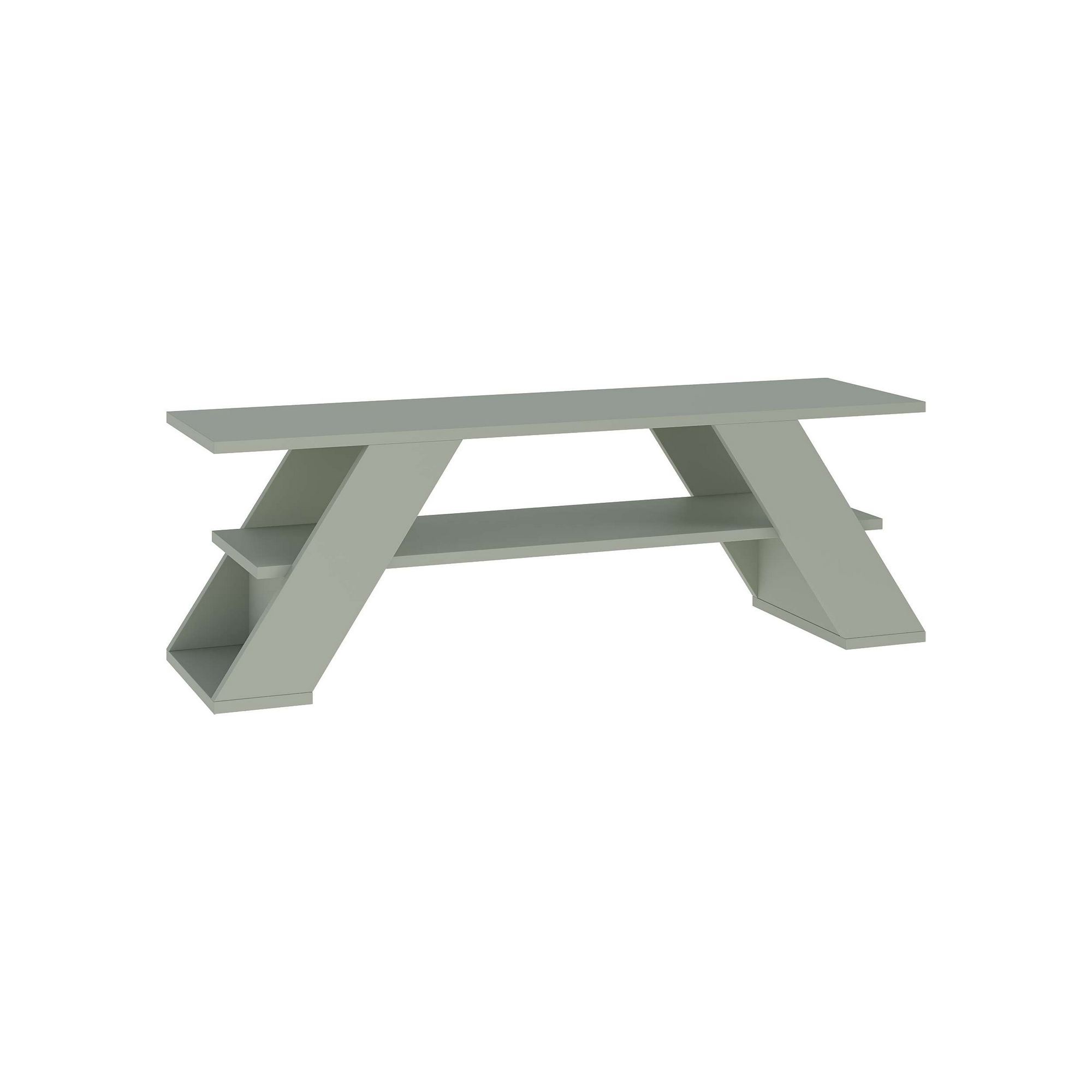 Comoda tv, Hanah Home, pal melaminat, verde cenusa, 120x40x33,5 cm — imaginea 2