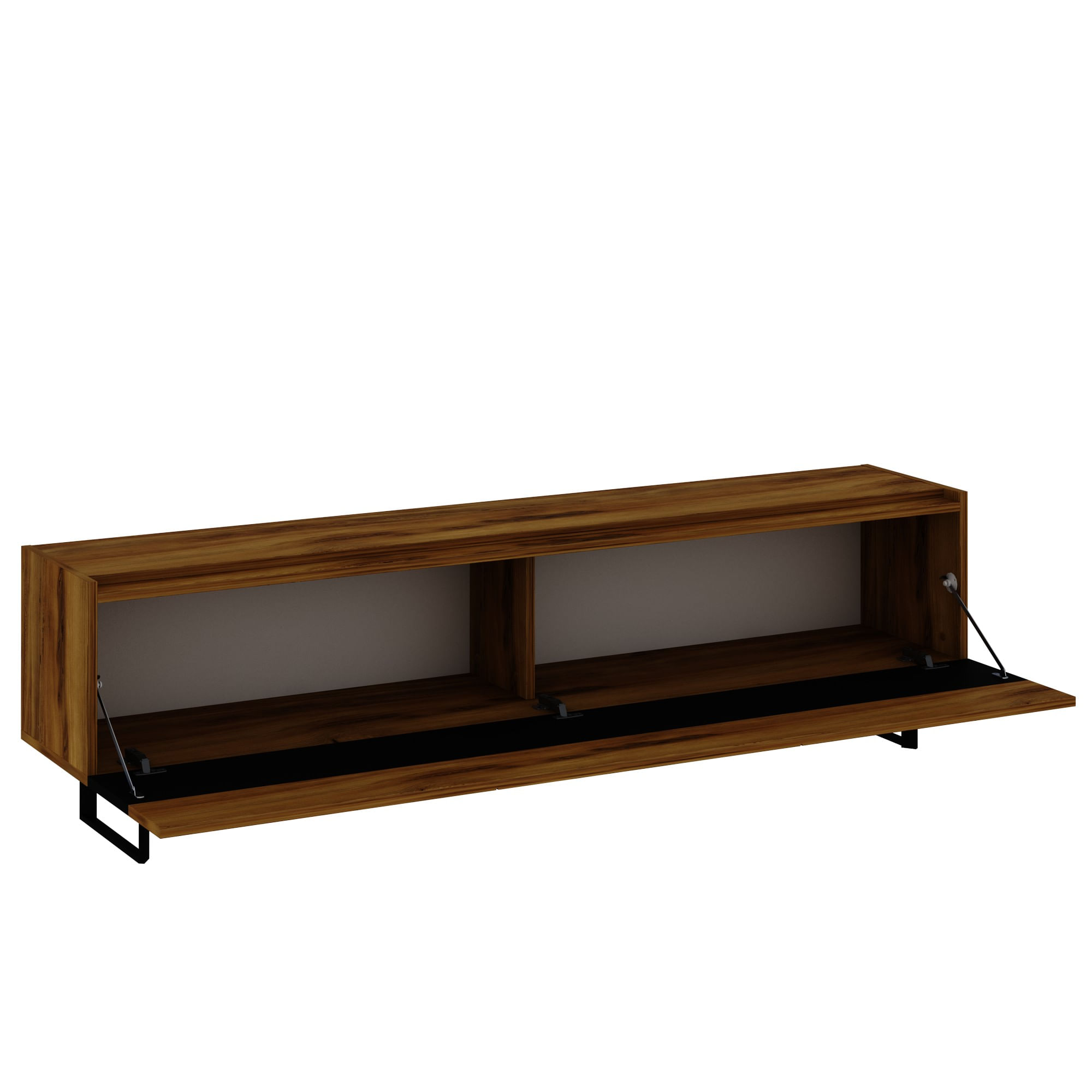 Comoda tv, Hanah Home, pal melaminat, negru si stejar, 180x49x37 cm — imaginea 2