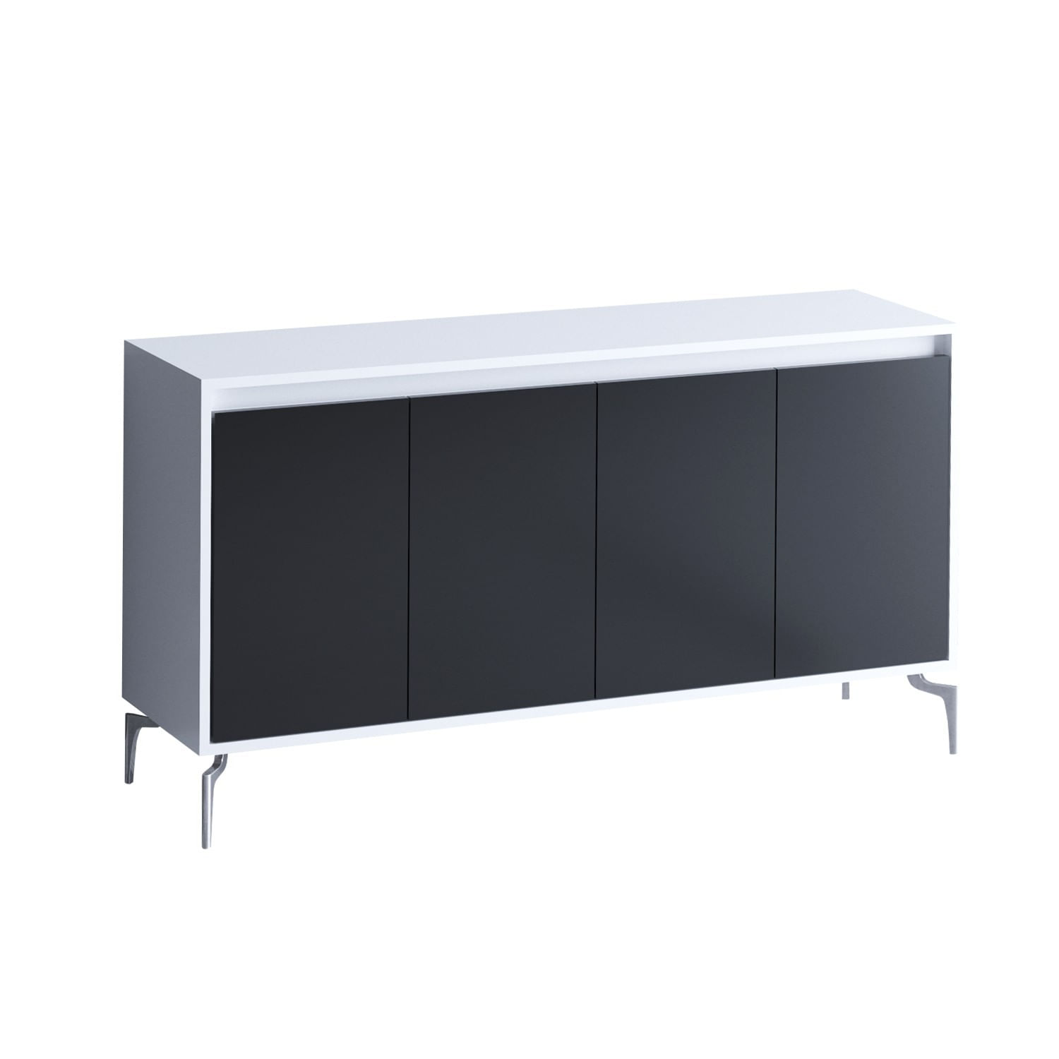Consola, Hanah Home, pal melaminat, alb negru, 140x40x94 cm — imaginea 2
