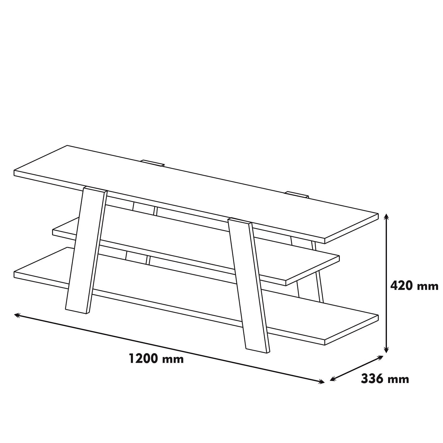 Comoda tv, Hanah Home, pal melaminat, nuc si galben, 120x42x33.6 cm — imaginea 3