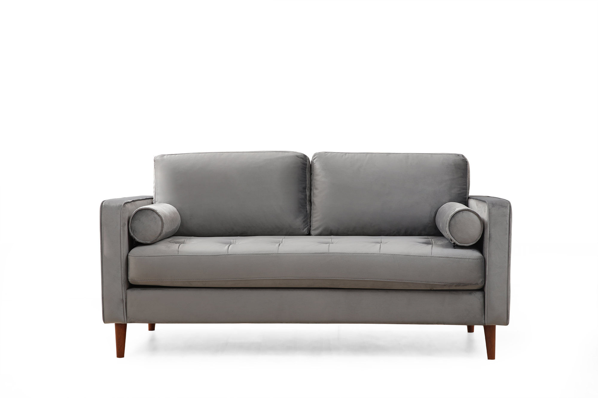 Canapea 2 locuri, Atelier Del Sofa, lemn fag si panouri aglomerate, gri deschis, 175x90x70 cm — imaginea 6