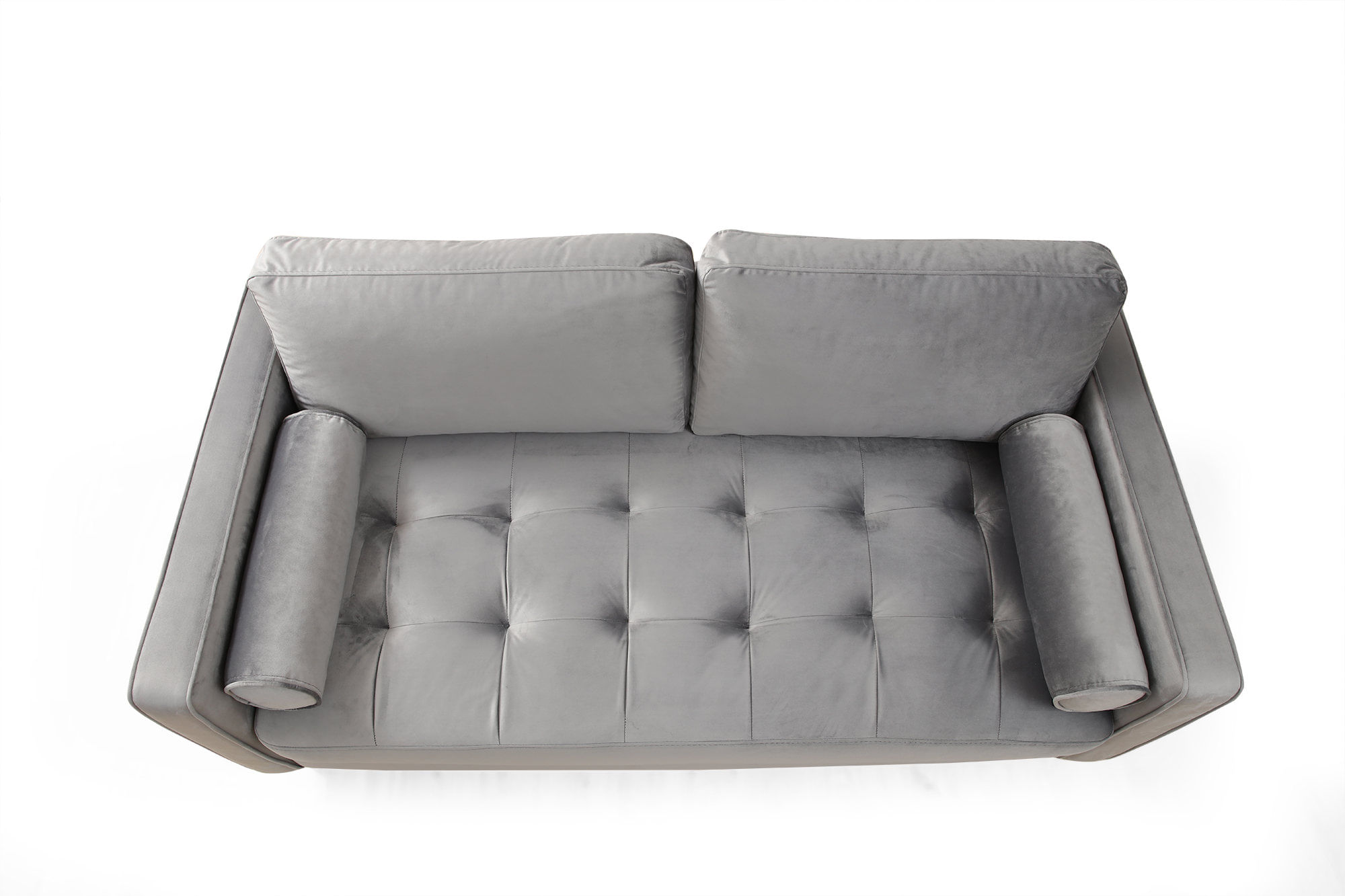Canapea 2 locuri, Atelier Del Sofa, lemn fag si panouri aglomerate, gri deschis, 175x90x70 cm — imaginea 7