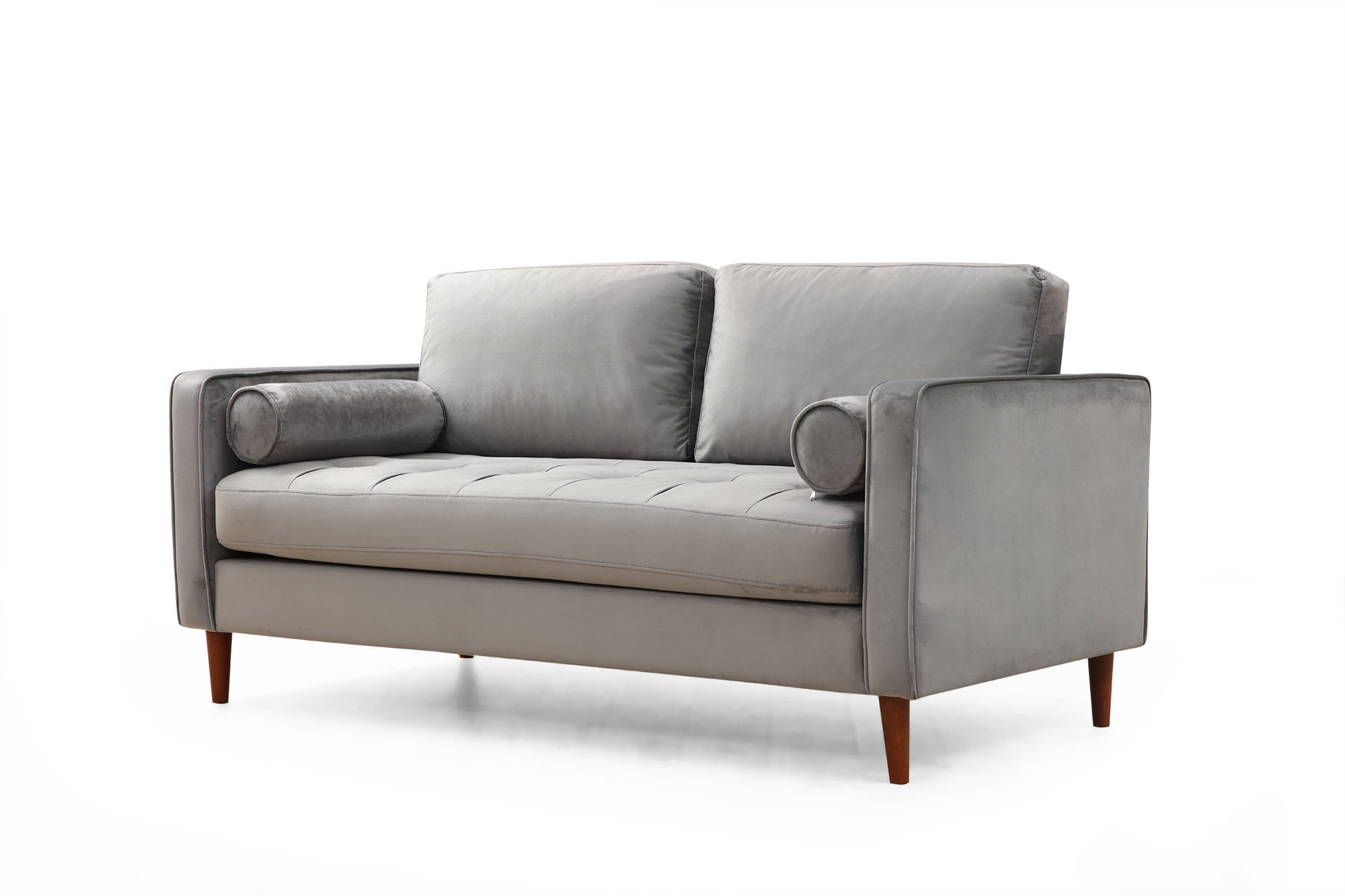 Canapea 2 locuri, Atelier Del Sofa, lemn fag si panouri aglomerate, gri deschis, 175x90x70 cm — imaginea 9