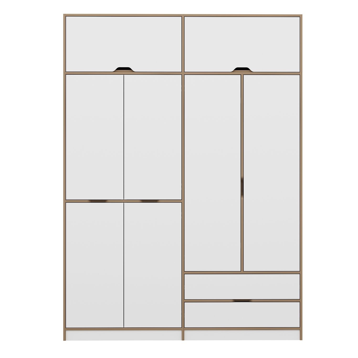 Sifonier, Hanah Home, pal melaminat, alb dore, 185x52x253 cm — imaginea 2