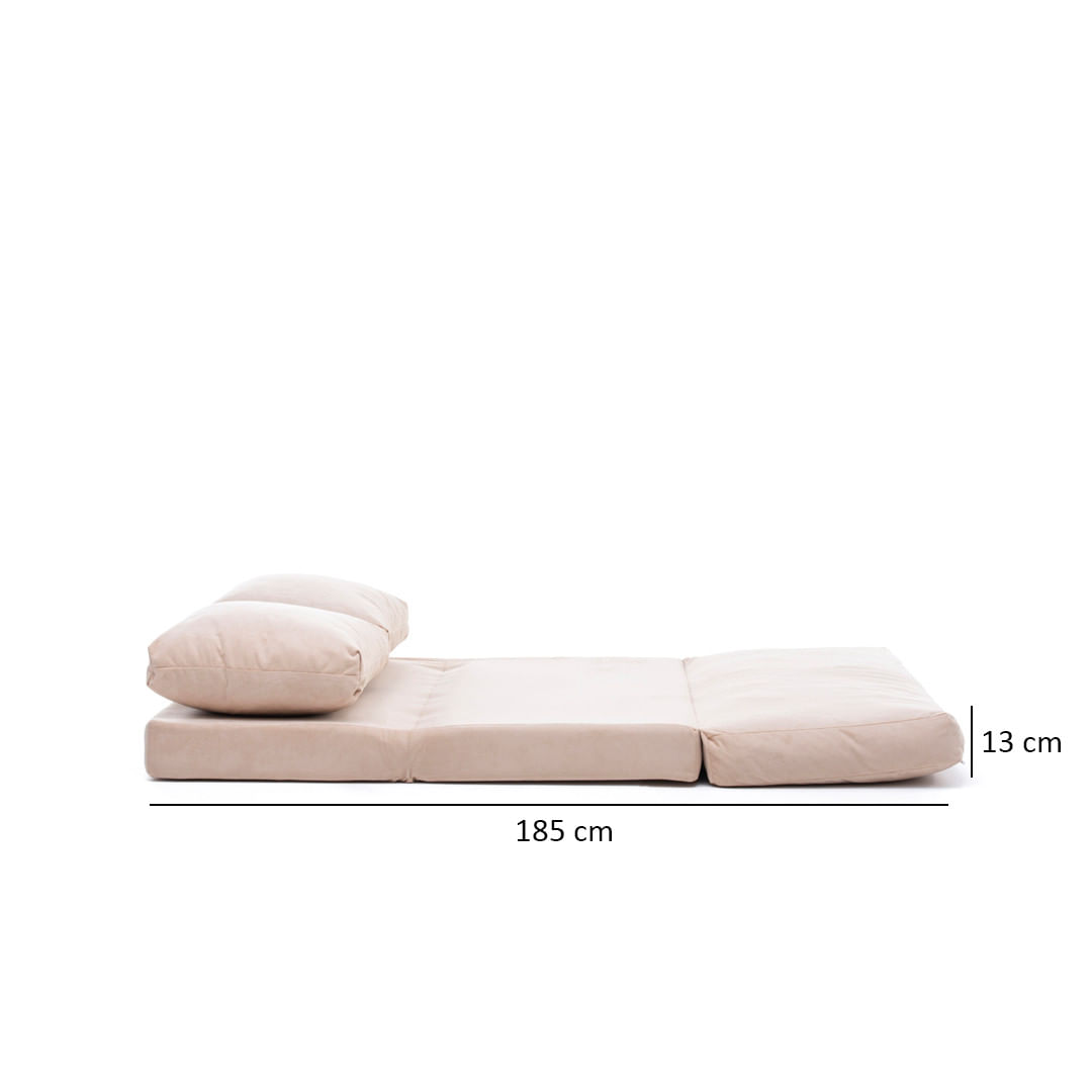 Canapea extensibila, Hanah Home, metal, crem, 185x120 cm — imaginea 4