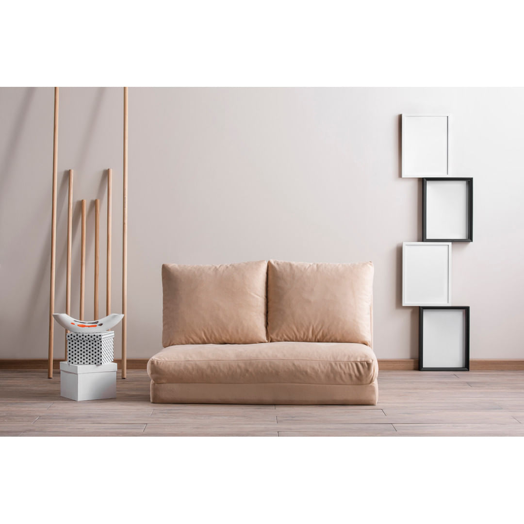 Canapea extensibila, Hanah Home, metal, crem, 185x120 cm — imaginea 9