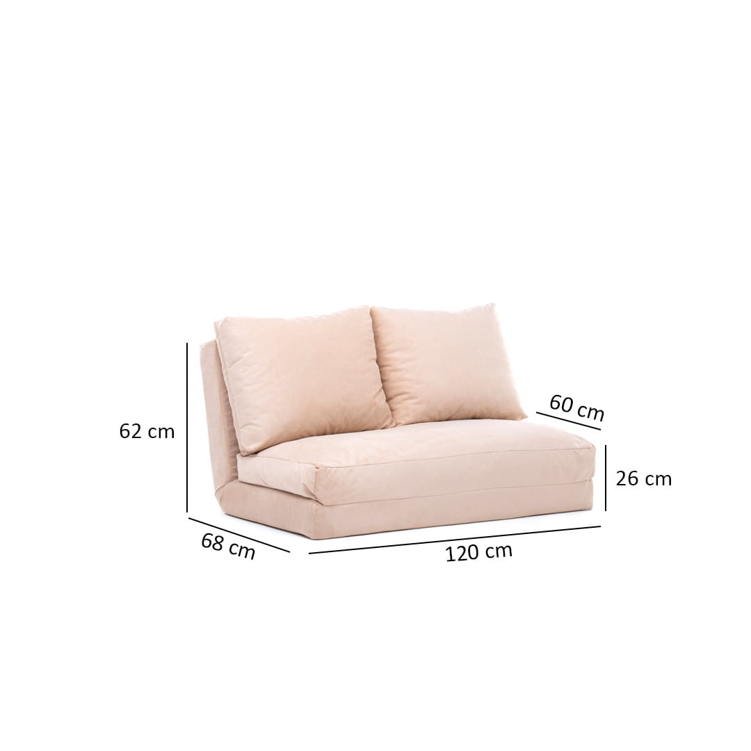 Canapea extensibila, Hanah Home, metal, crem, 185x120 cm — imaginea 10