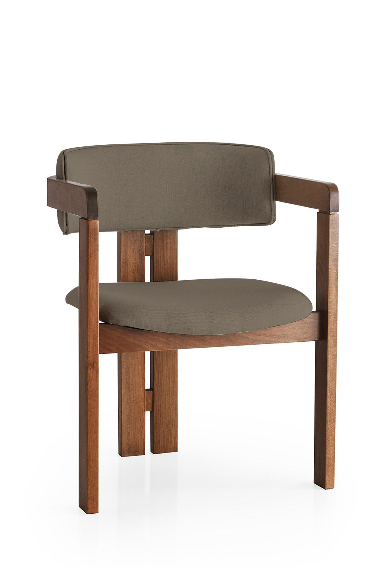 Fotoliu, Hanah Home, lemn, tesatura in, nuc maro, 58x49x76 cm — imaginea 4