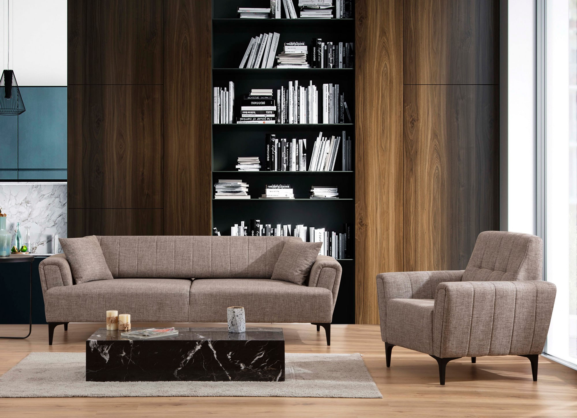 Fotoliu, Atelier Del Sofa, lemn de fag, maro deschis, 90x95x77 cm — imaginea 4