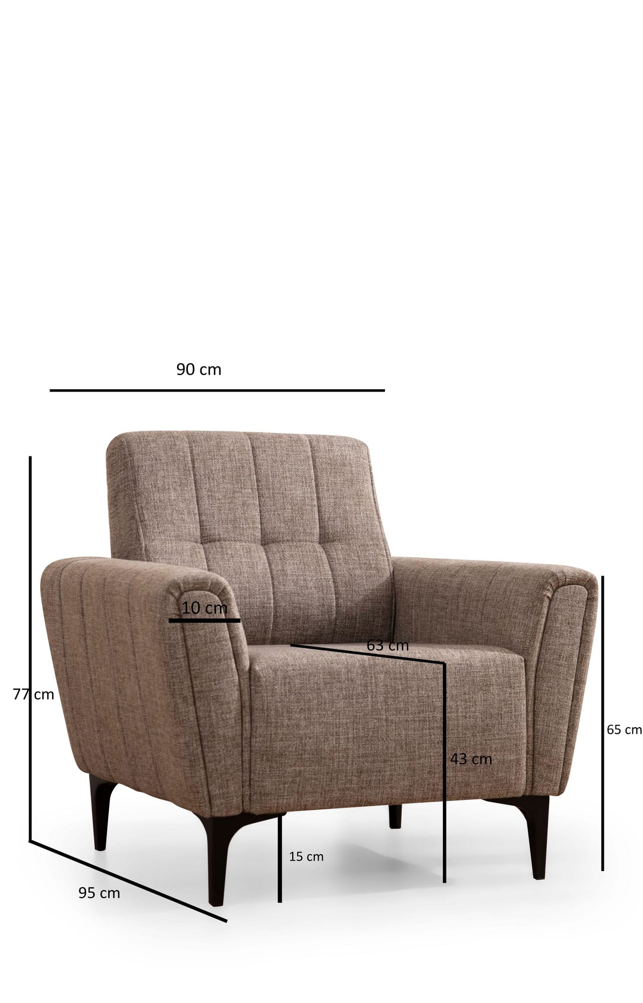 Fotoliu, Atelier Del Sofa, lemn de fag, maro deschis, 90x95x77 cm — imaginea 6
