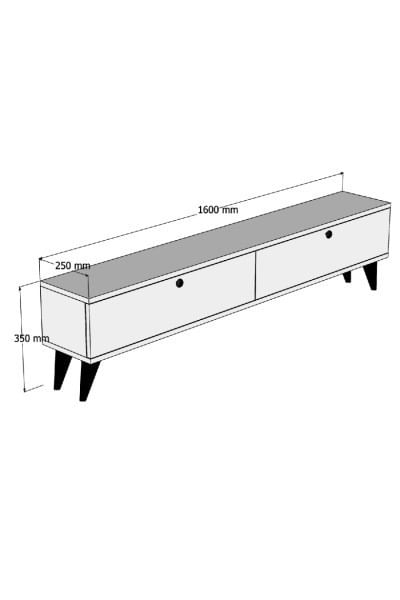 Comoda tv, Hanah Home, pal melaminat, nuc, 160x40x25 cm