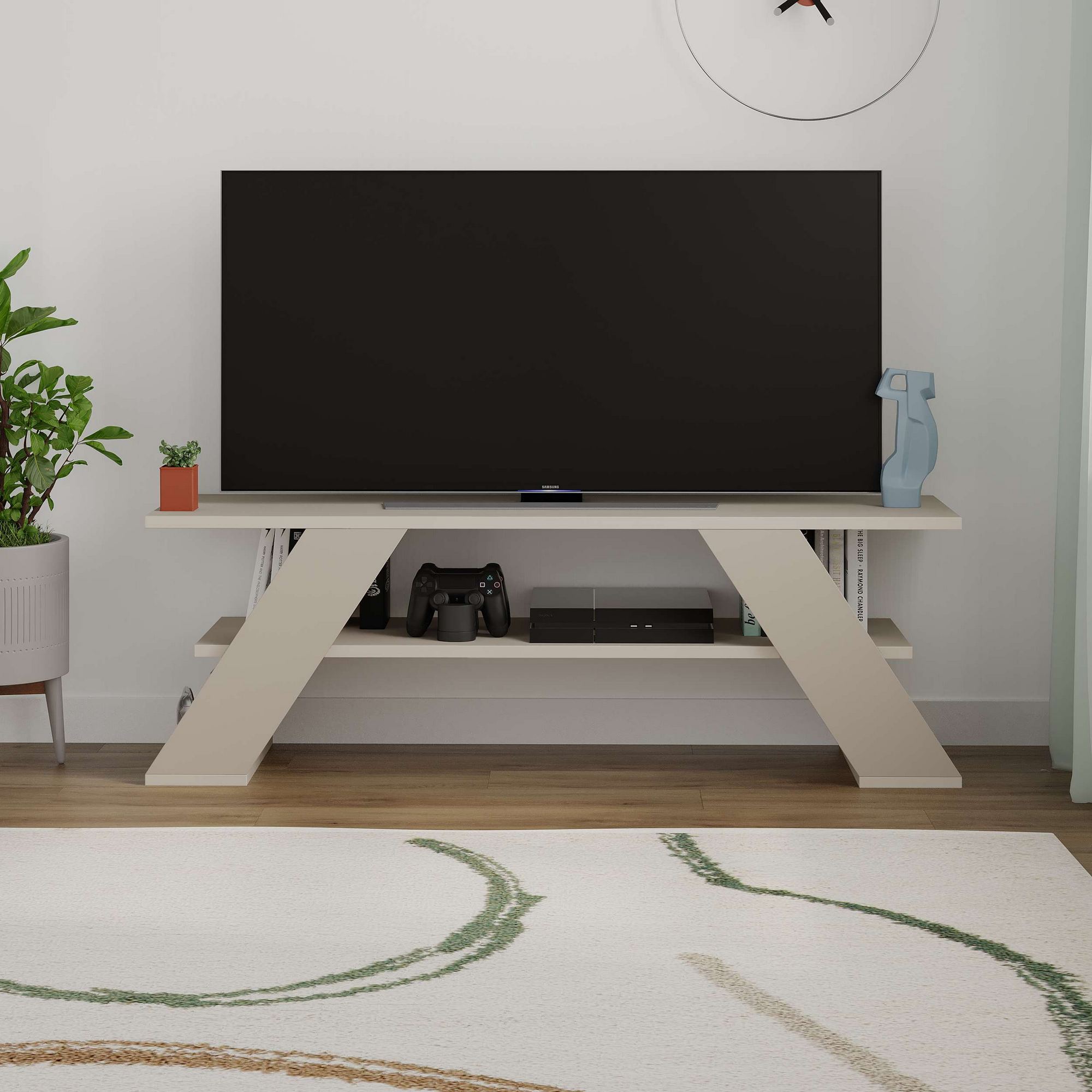 Comoda tv, Hanah Home, pal melaminat, sandstone, 120x40x33.5 cm — imaginea 6