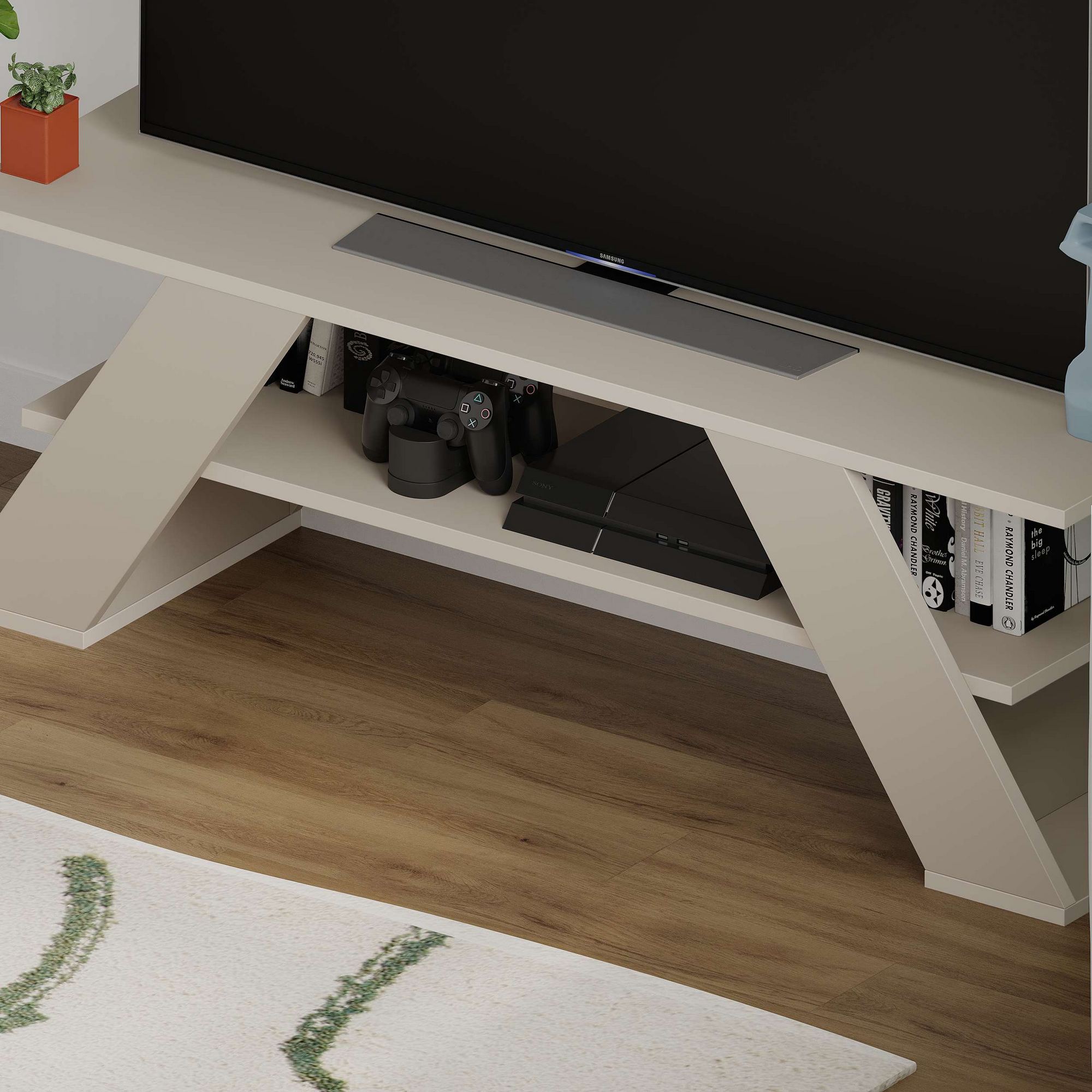 Comoda tv, Hanah Home, pal melaminat, sandstone, 120x40x33.5 cm — imaginea 7