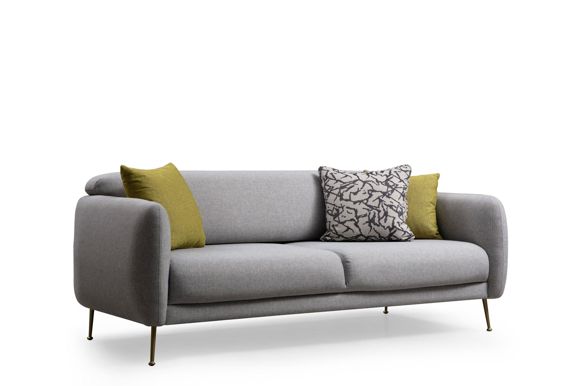 Canapea extensibila 3 locuri, Hanah Home, lemn fag si PAL, gri, 214x98x85 cm — imaginea 3