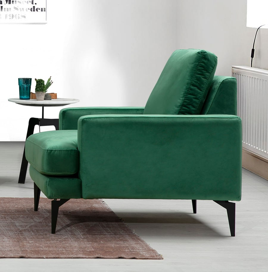 Fotoliu, Hanah Home, poliester, verde, 80x90x88 cm — imaginea 3