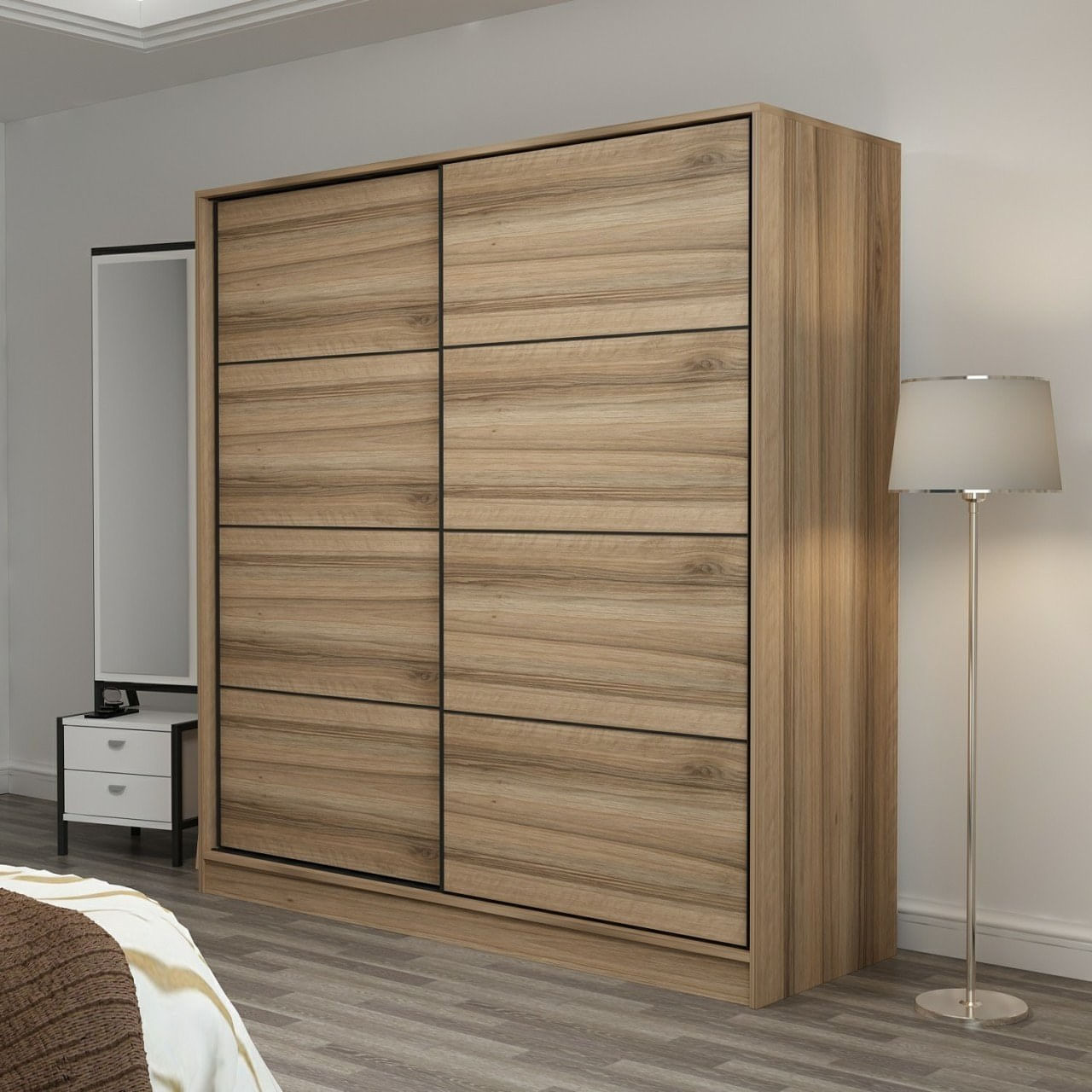 Sifonier, Hanah Home, panou de particule cu melamina, dore, 180x52x190 cm — imaginea 2