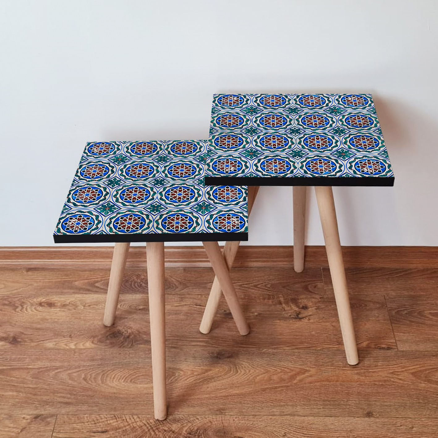 Set masute de cafea, Hanah Home, mdf, multicolor, 35x35x47 cm, 35x35x42 cm, 481LNA2657