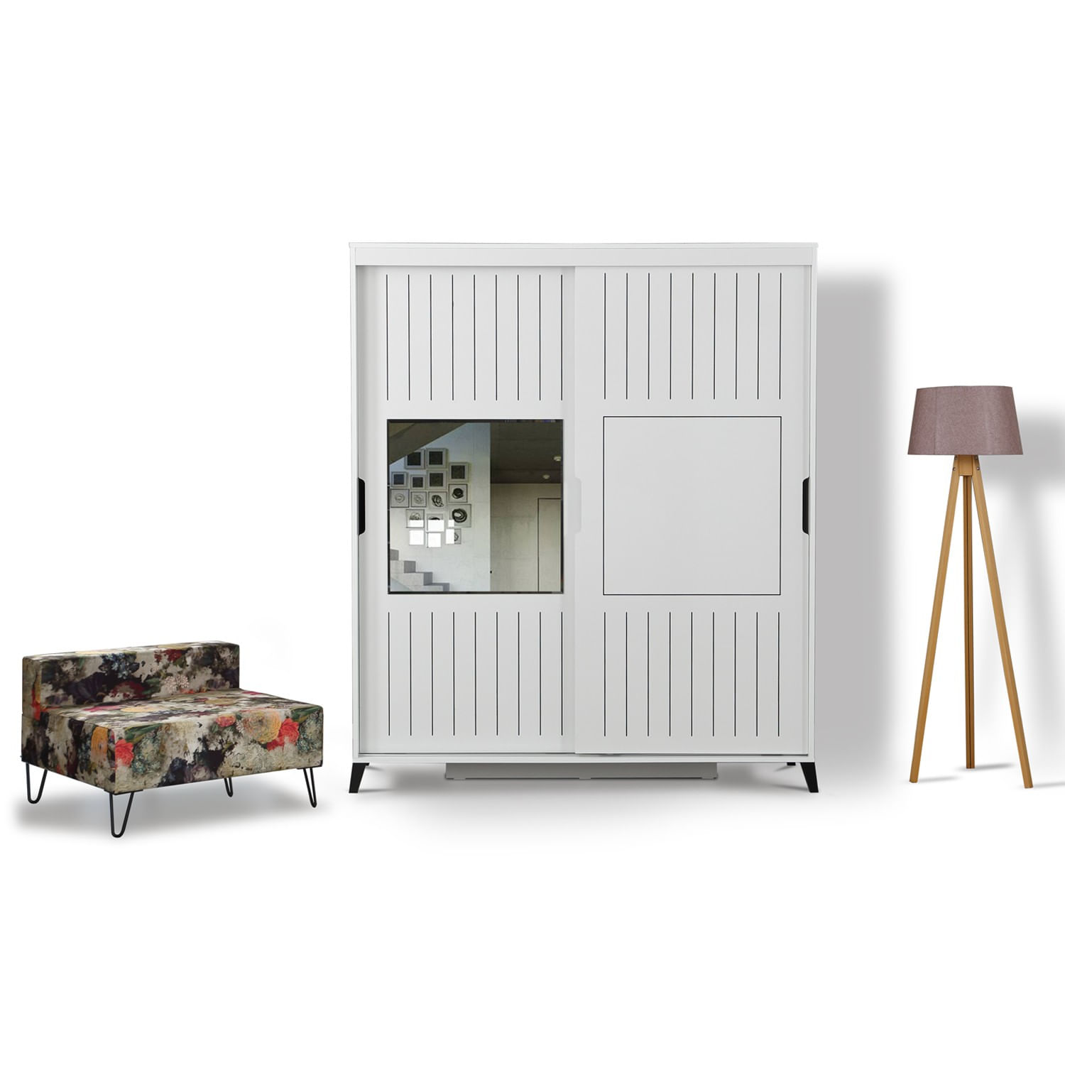 Sifonier, Hanah Home, pal melaminat, alb, 170x216x60 cm — imaginea 6