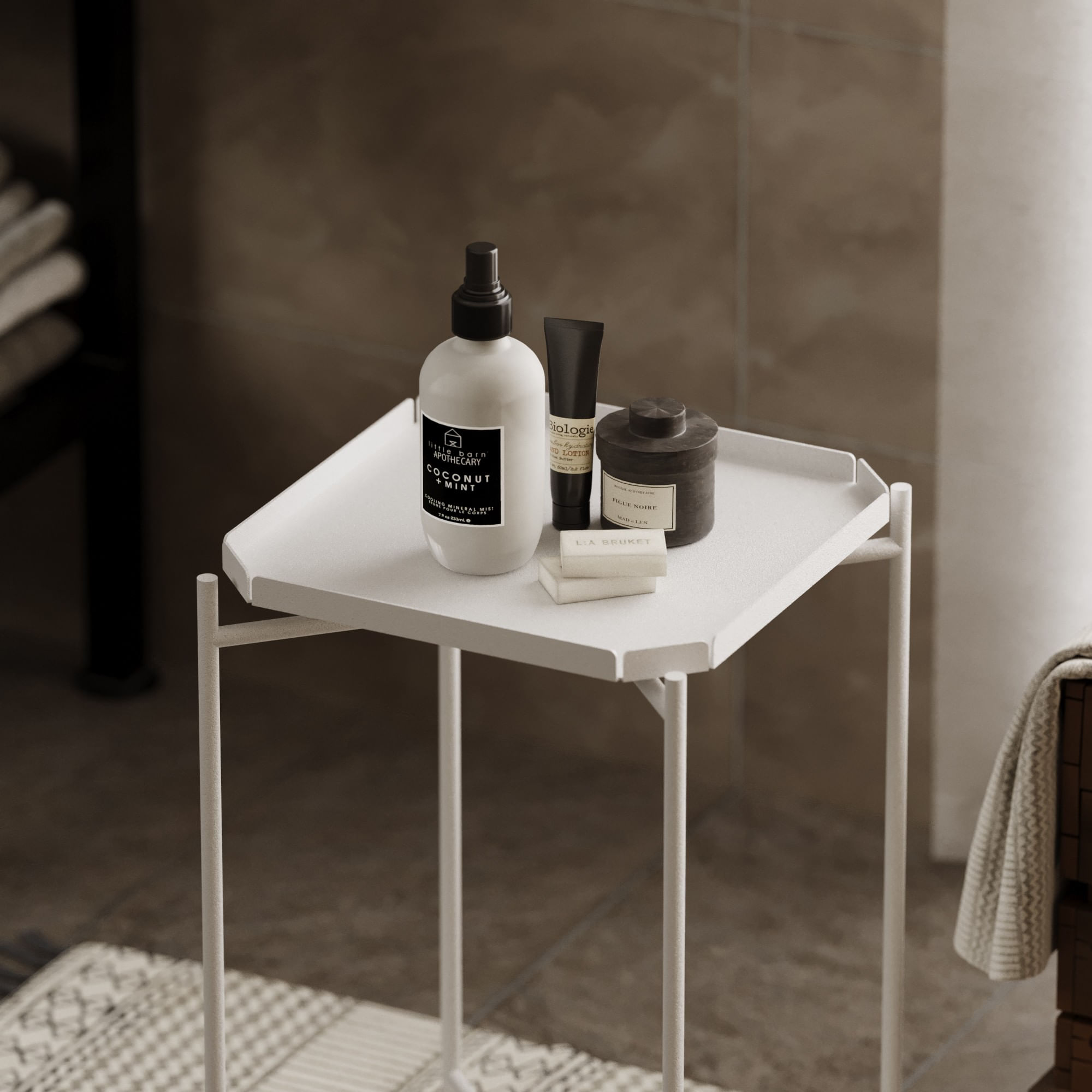 Masuta de cafea, Hanah Home, metal, alb, 46x46x56 cm, 491CRT1146 — imaginea 3