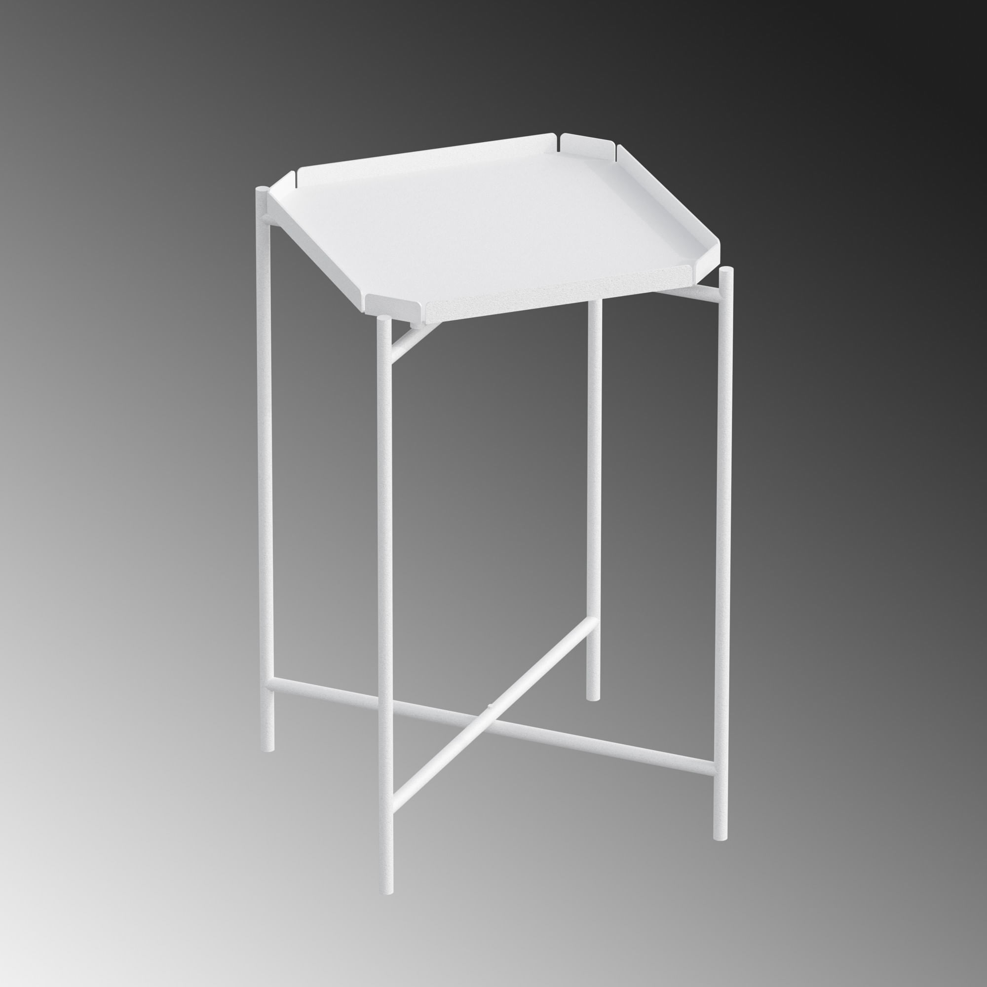 Masuta de cafea, Hanah Home, metal, alb, 46x46x56 cm, 491CRT1146 — imaginea 4