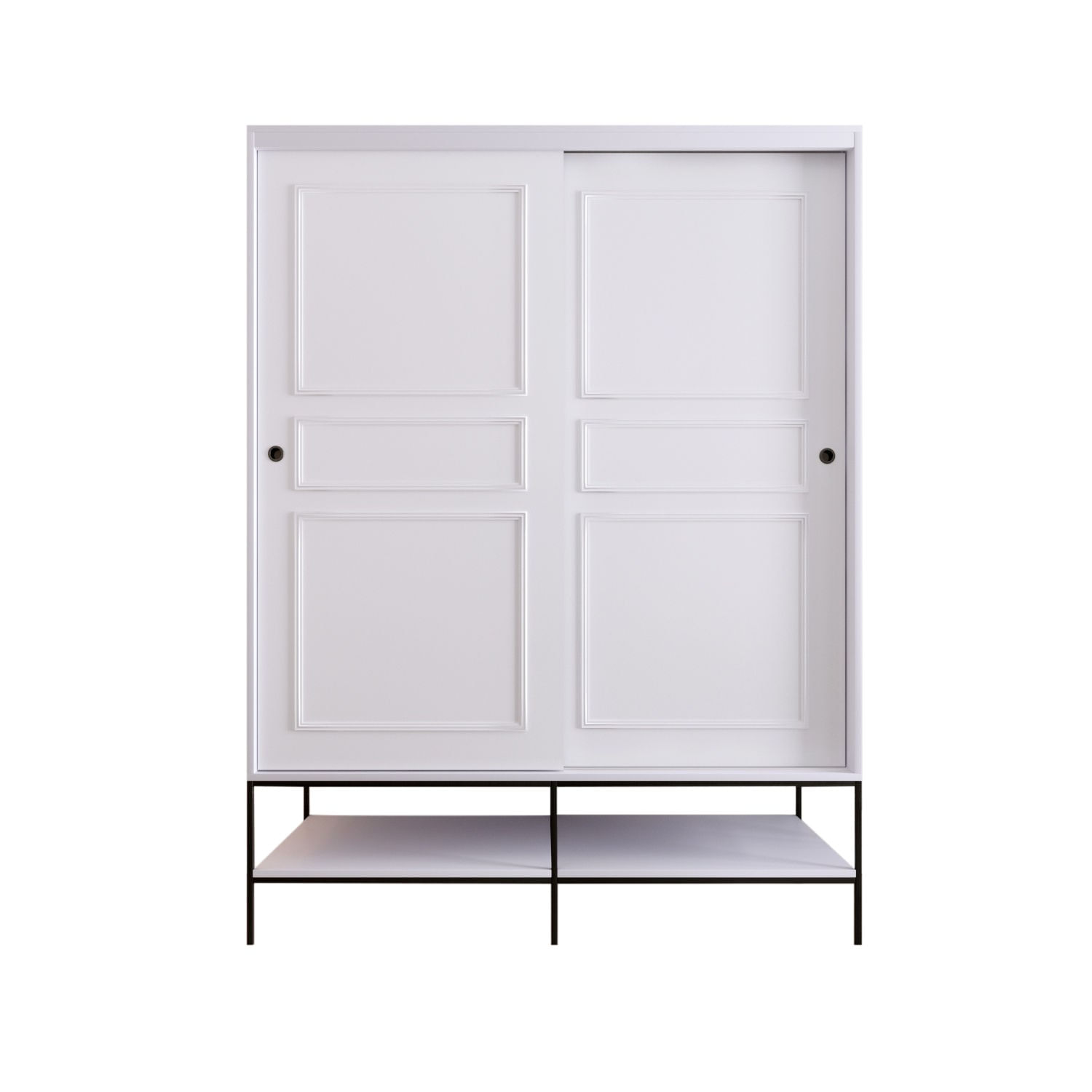 Sifonier cu usi glisante, Hanah Home, pal melaminat, alb, 150x57x200 cm — imaginea 8
