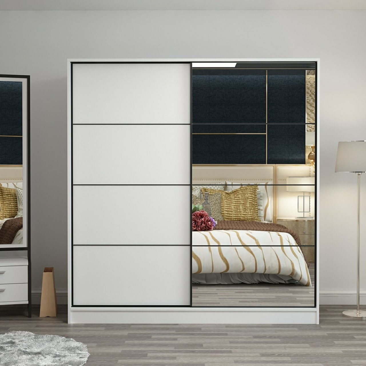 Sifonier, Hanah Home, pal melaminat, alb, 180x52x190 cm — imaginea 3