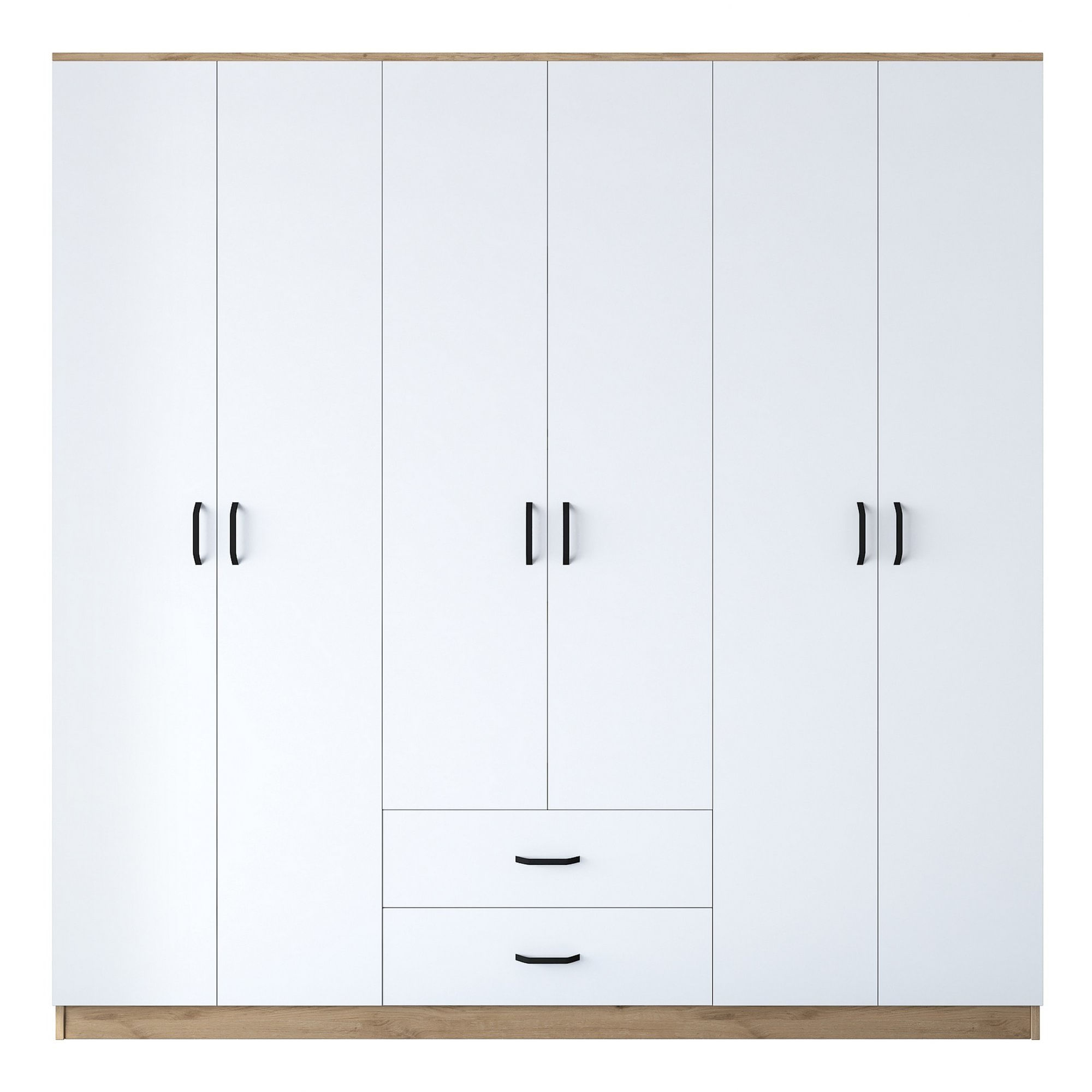 Sifonier, Hanah Home, pal melaminat, nuc alb, 210x210x51.5 cm — imaginea 6
