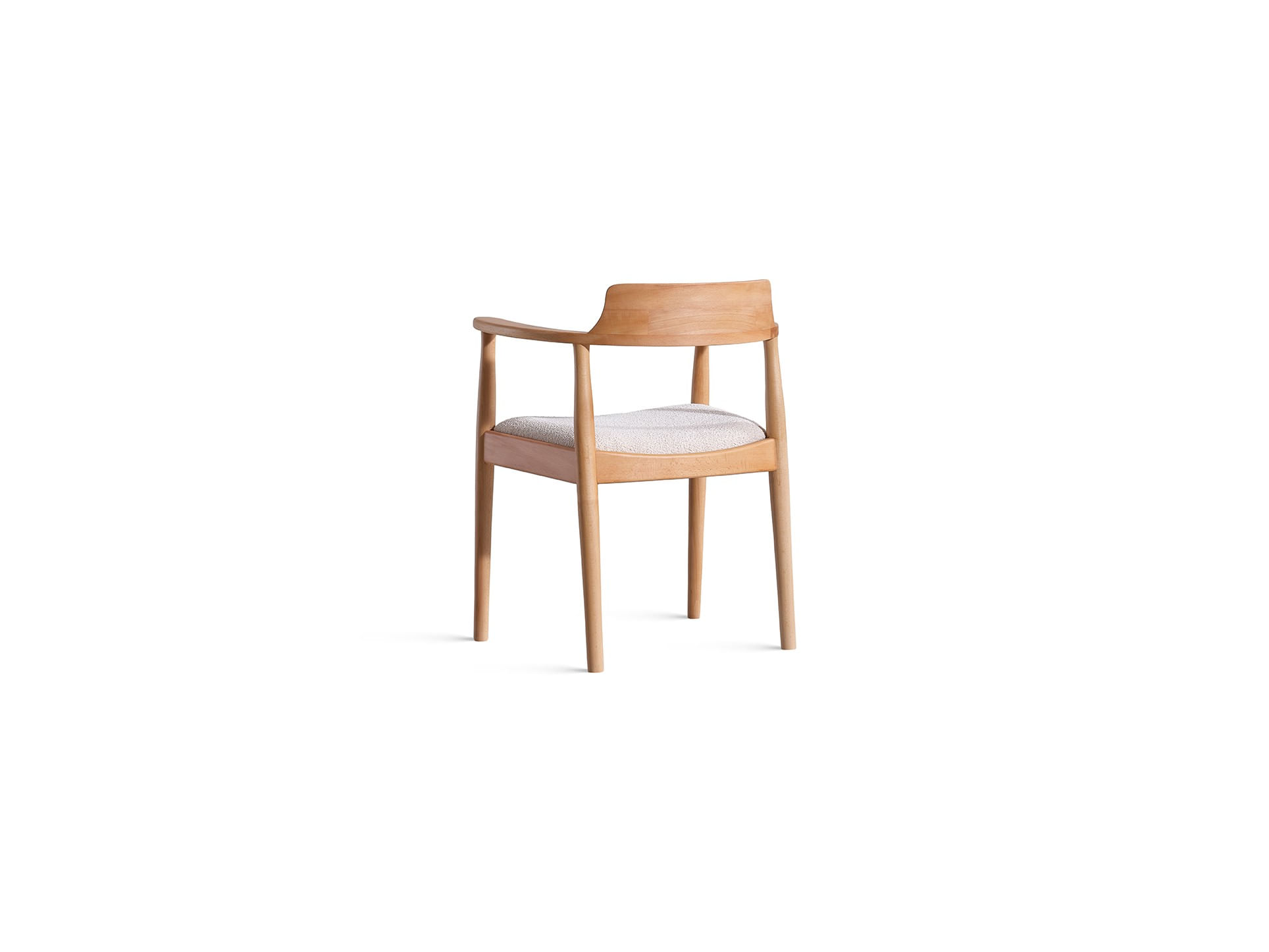 Fotoliu, Hanah Home, lemn de fag, stofa teddy, natural, 62x44x80 cm — imaginea 2