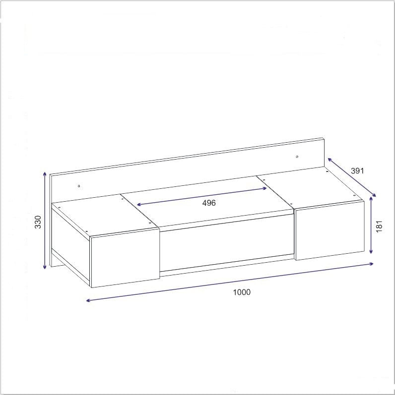 Masa de machiaj, Hanah Home, pal melaminat, stejar safir, 100x33x39.1 cm — imaginea 5