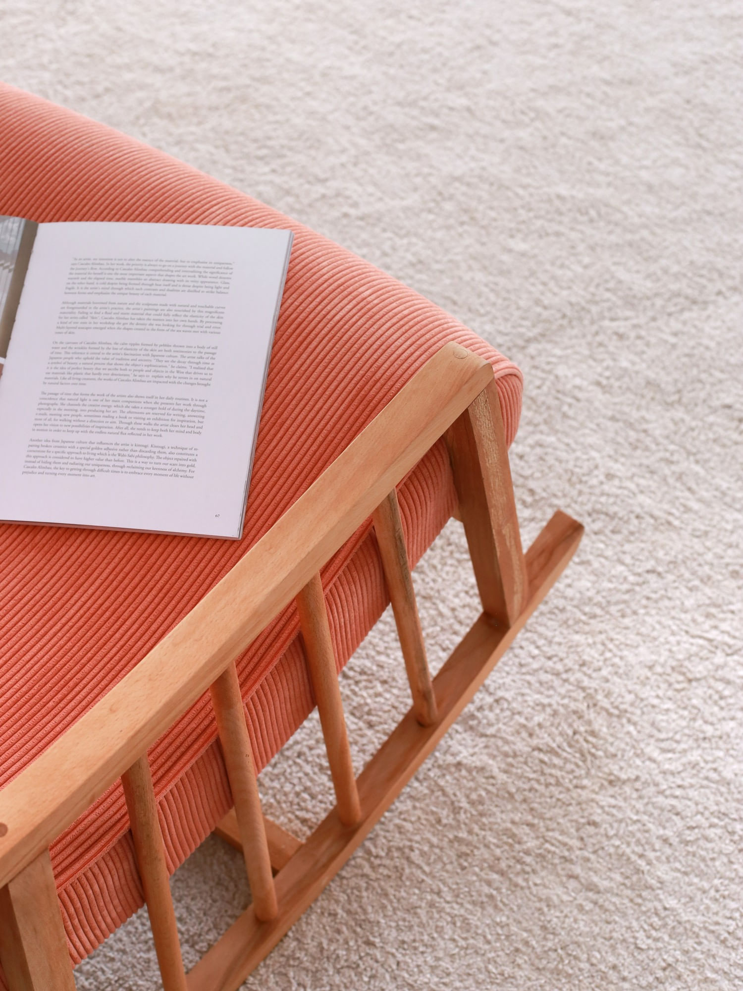 Fotoliu, Atelier Del Sofa, catifea, coral, 68x80x93 cm — imaginea 4