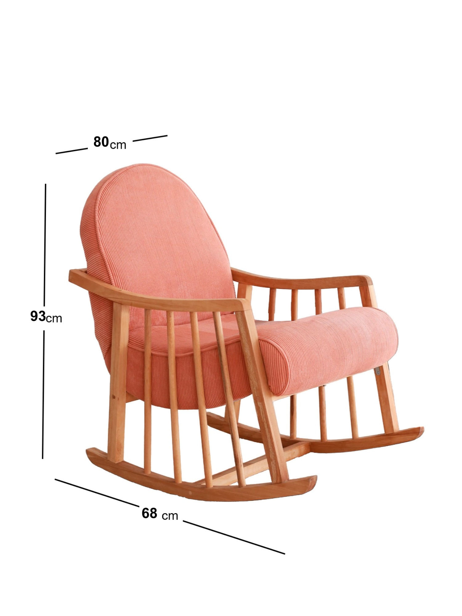 Fotoliu, Atelier Del Sofa, catifea, coral, 68x80x93 cm — imaginea 5