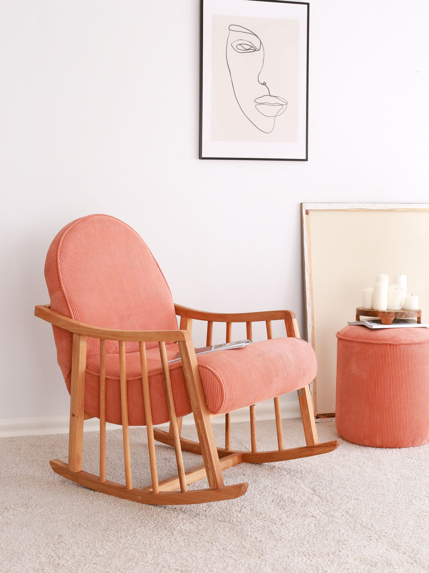 Fotoliu, Atelier Del Sofa, catifea, coral, 68x80x93 cm — imaginea 6