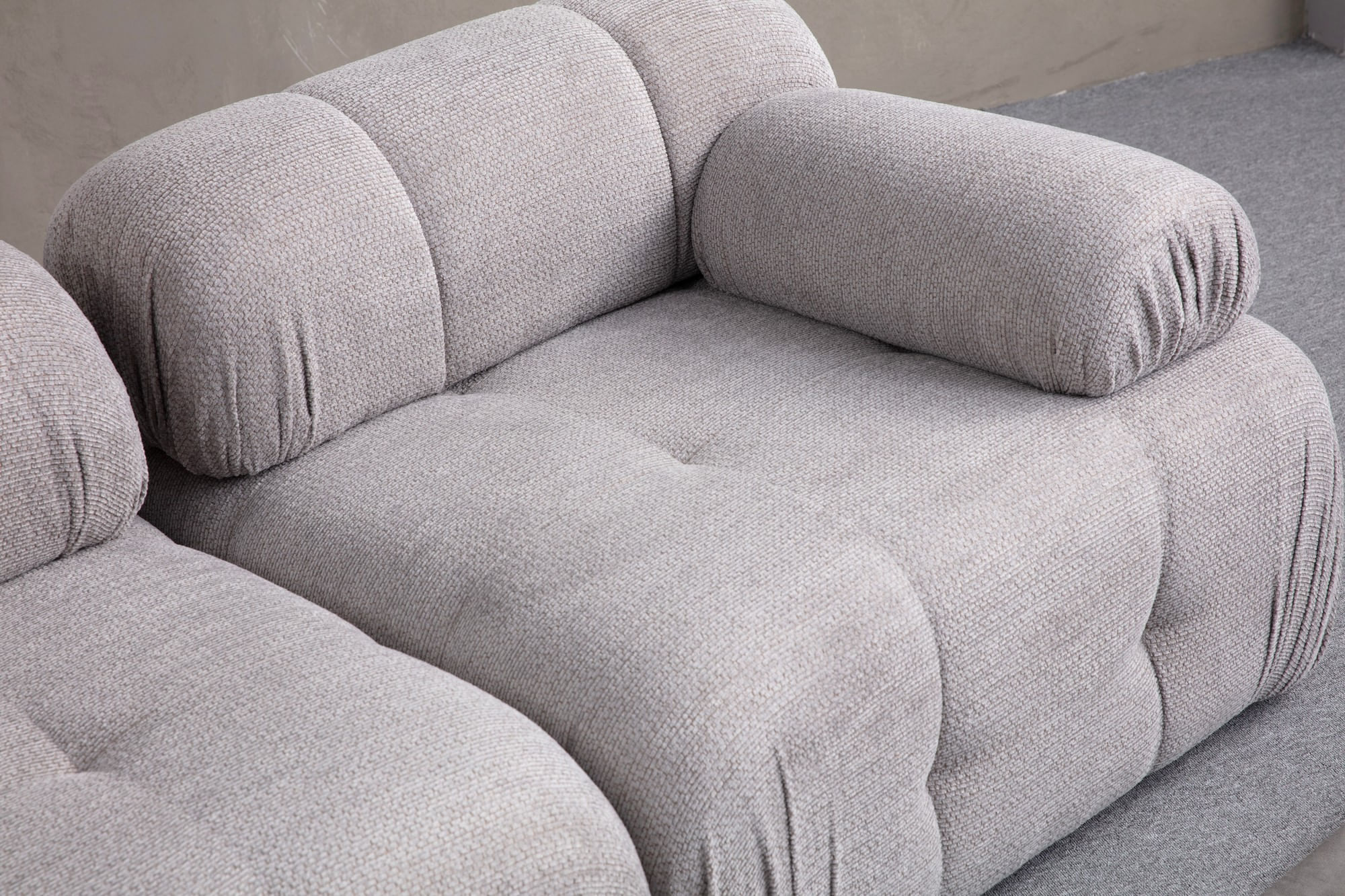 Canapea 3 locuri, Atelier Del Sofa, lemn fag si pal, gri deschis, 290x95x75 cm — imaginea 5