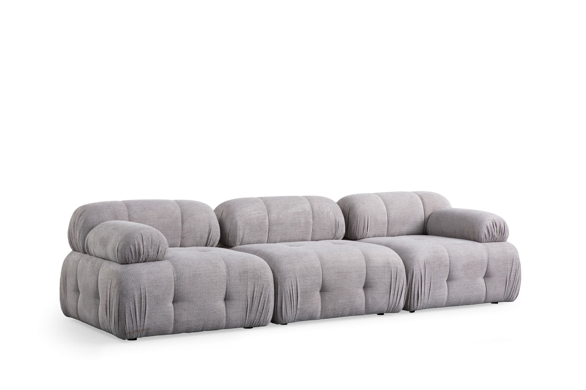 Canapea 3 locuri, Atelier Del Sofa, lemn fag si pal, gri deschis, 290x95x75 cm — imaginea 7