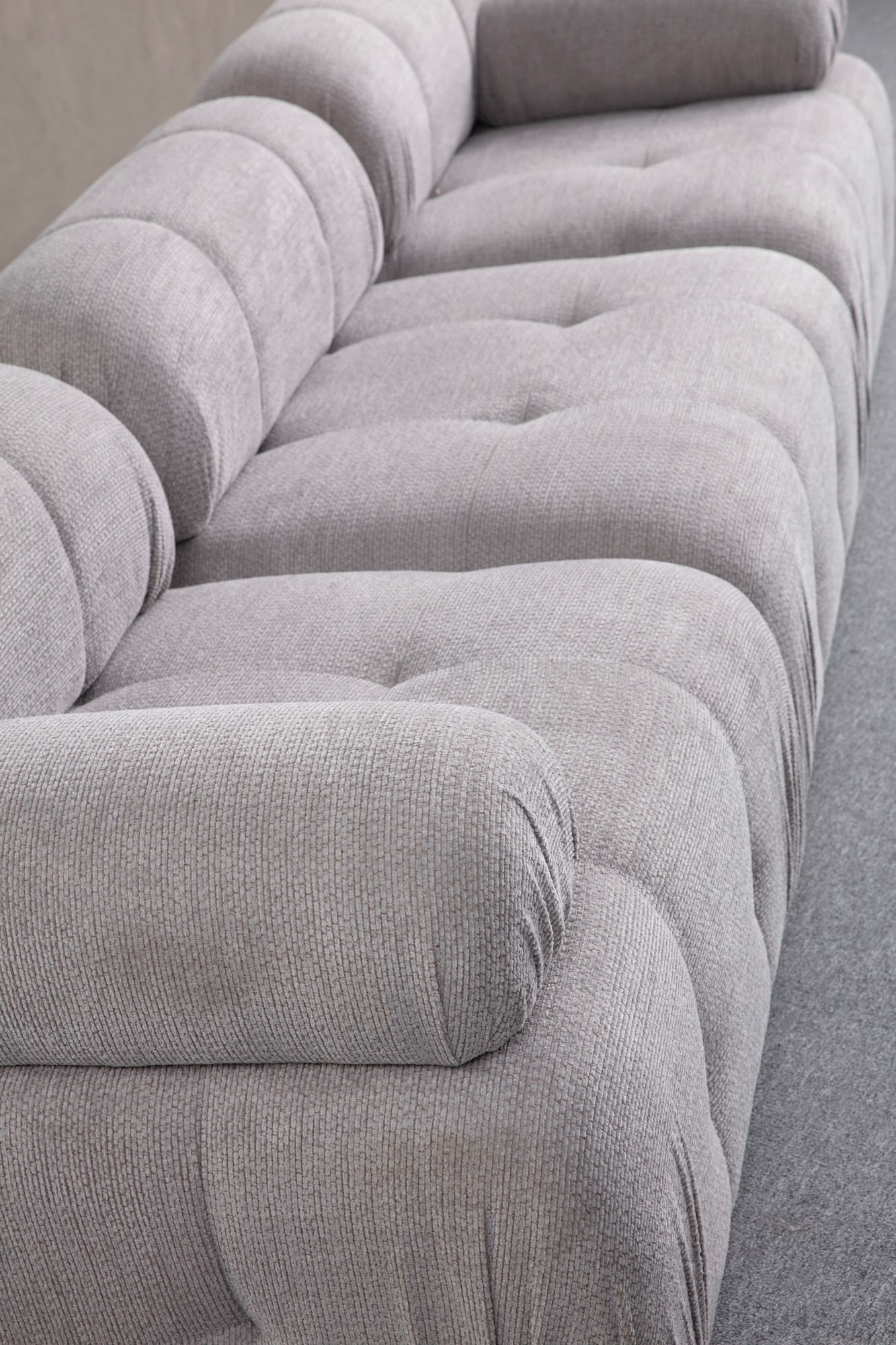 Canapea 3 locuri, Atelier Del Sofa, lemn fag si pal, gri deschis, 290x95x75 cm — imaginea 8