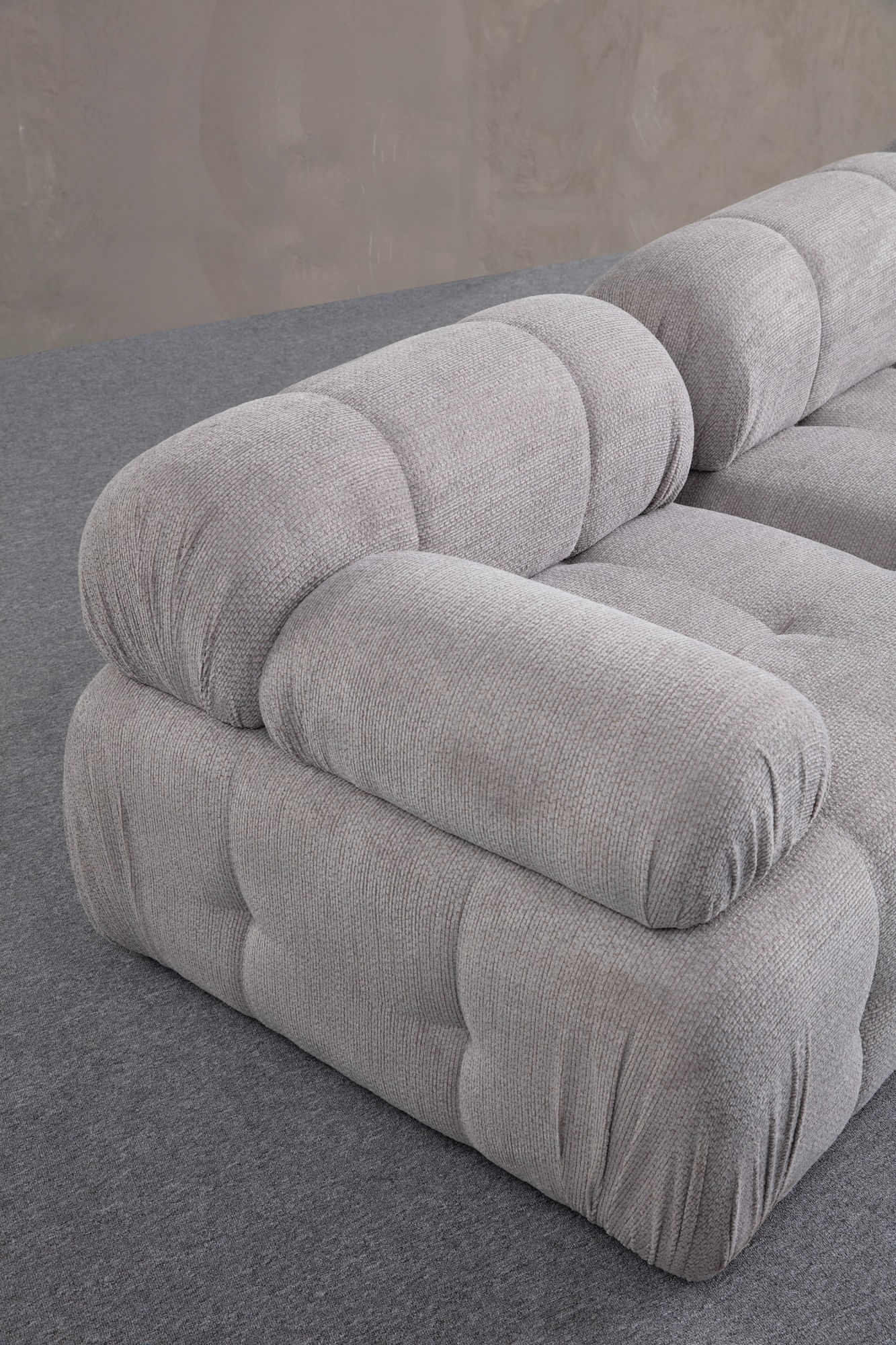 Canapea 3 locuri, Atelier Del Sofa, lemn fag si pal, gri deschis, 290x95x75 cm — imaginea 9