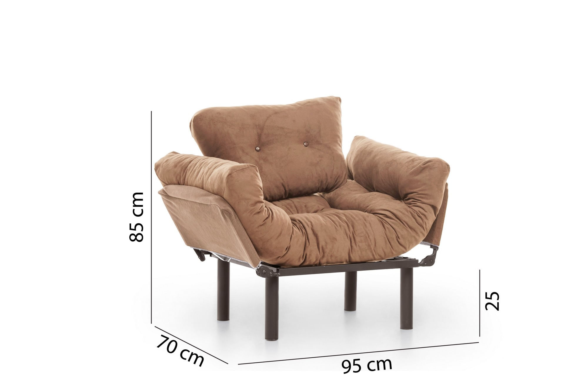 Fotoliu, Atelier Del Sofa, metal, maro deschis, 95x85x70 cm — imaginea 11