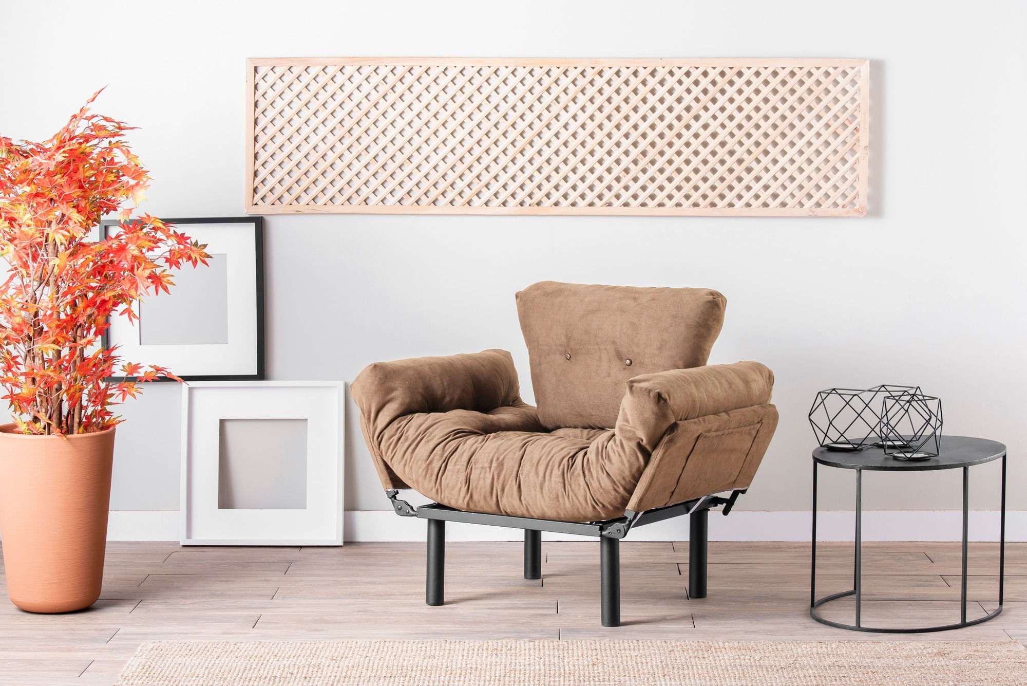 Fotoliu, Atelier Del Sofa, metal, maro deschis, 95x85x70 cm — imaginea 12