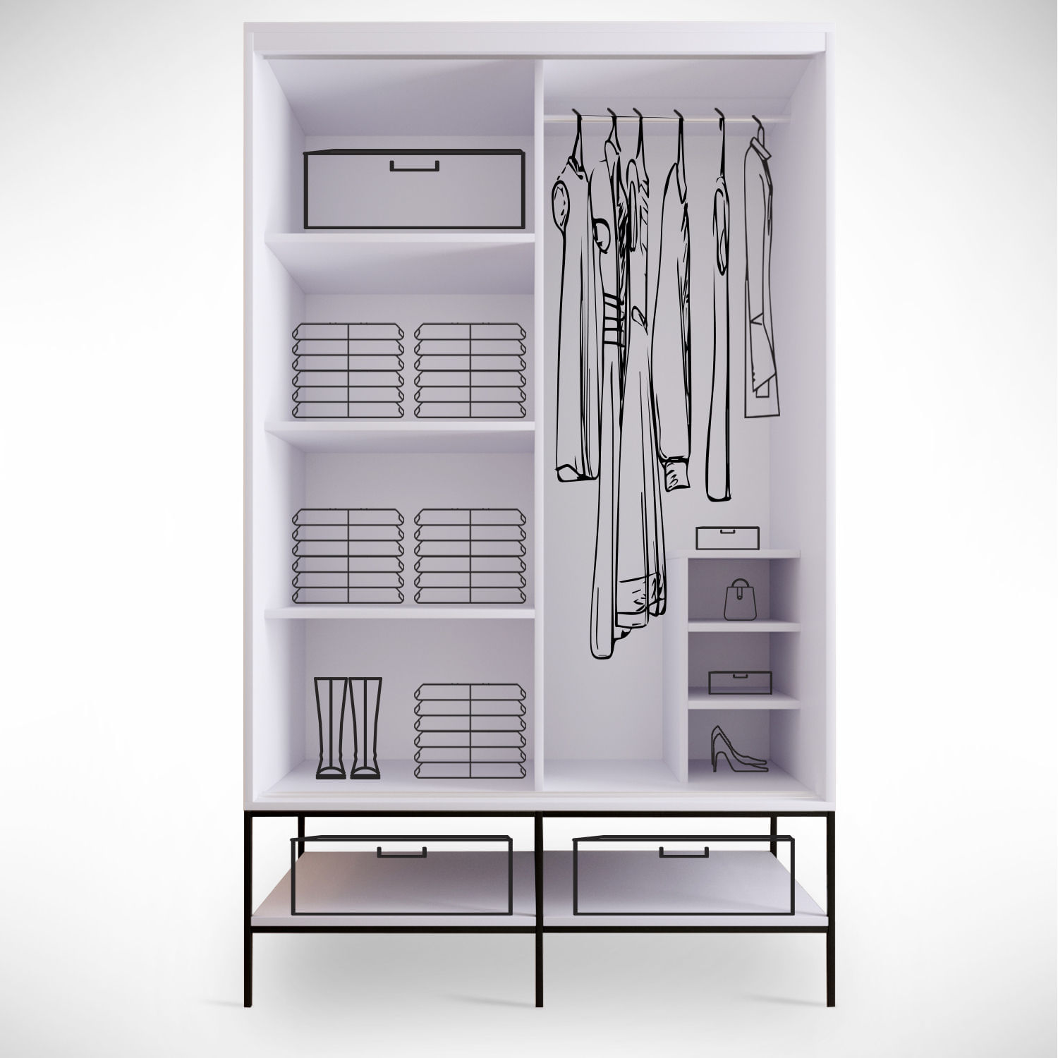 Sifonier, Hanah Home, pal melaminat, alb, 120x57x200 cm — imaginea 6
