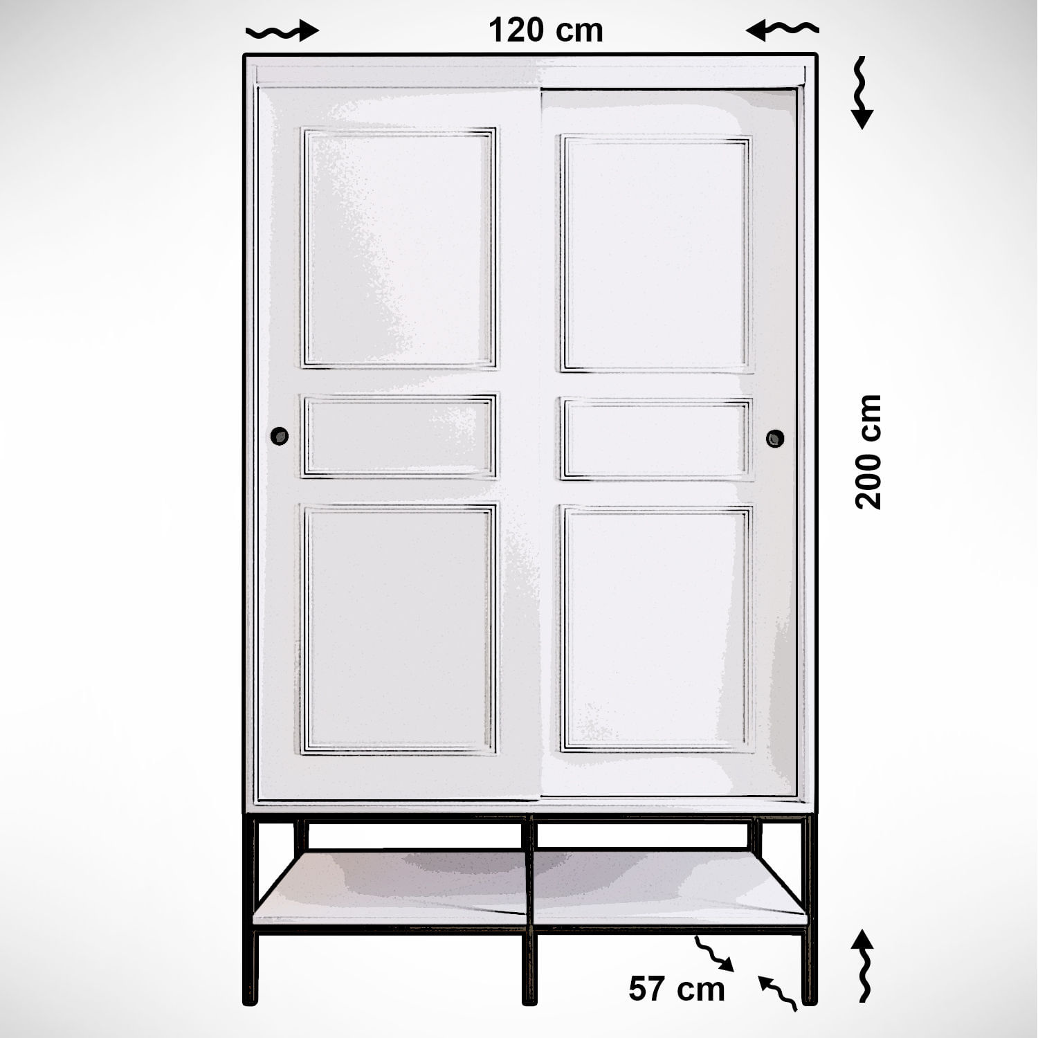Sifonier, Hanah Home, pal melaminat, alb, 120x57x200 cm — imaginea 9