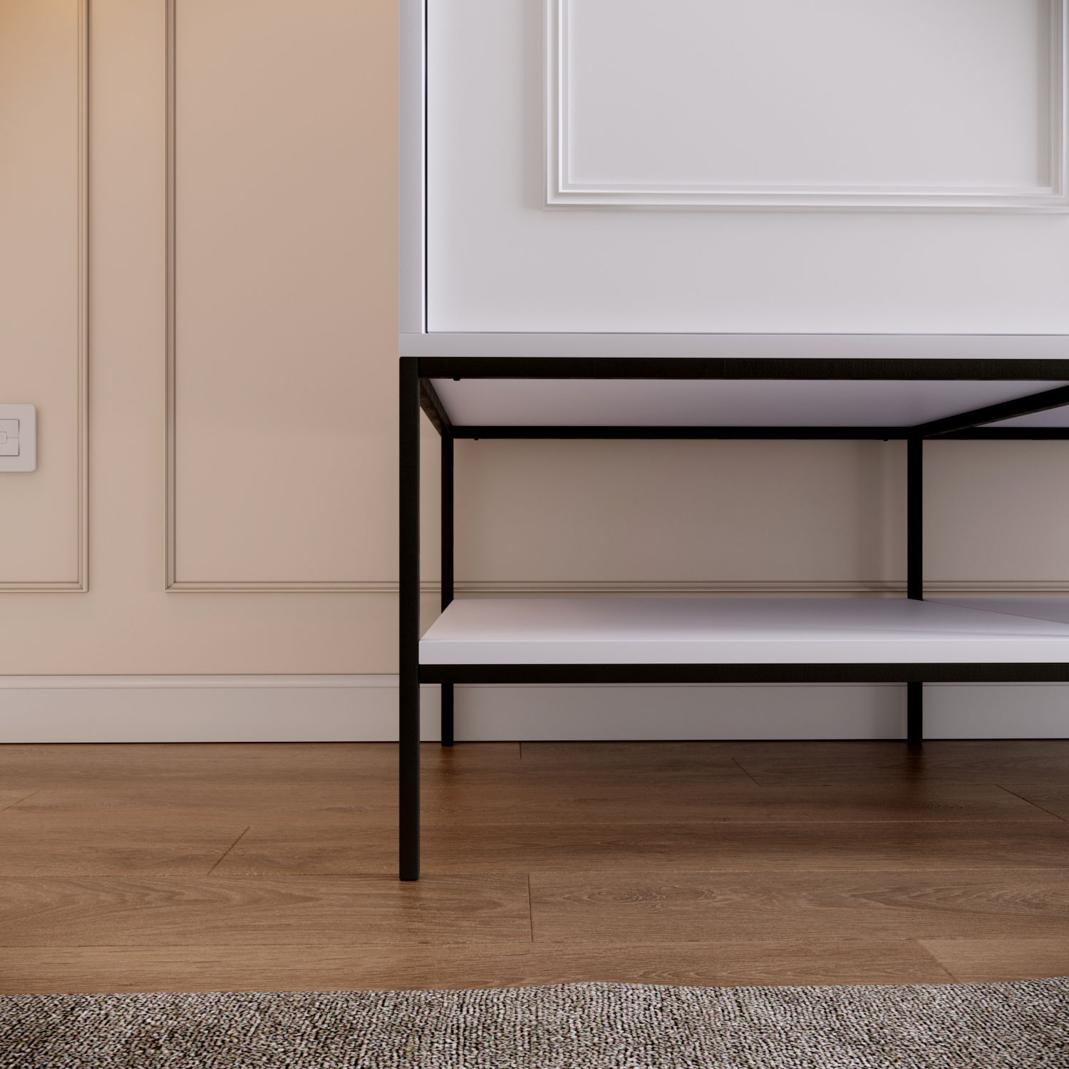 Sifonier, Hanah Home, pal melaminat, alb, 120x57x200 cm — imaginea 10
