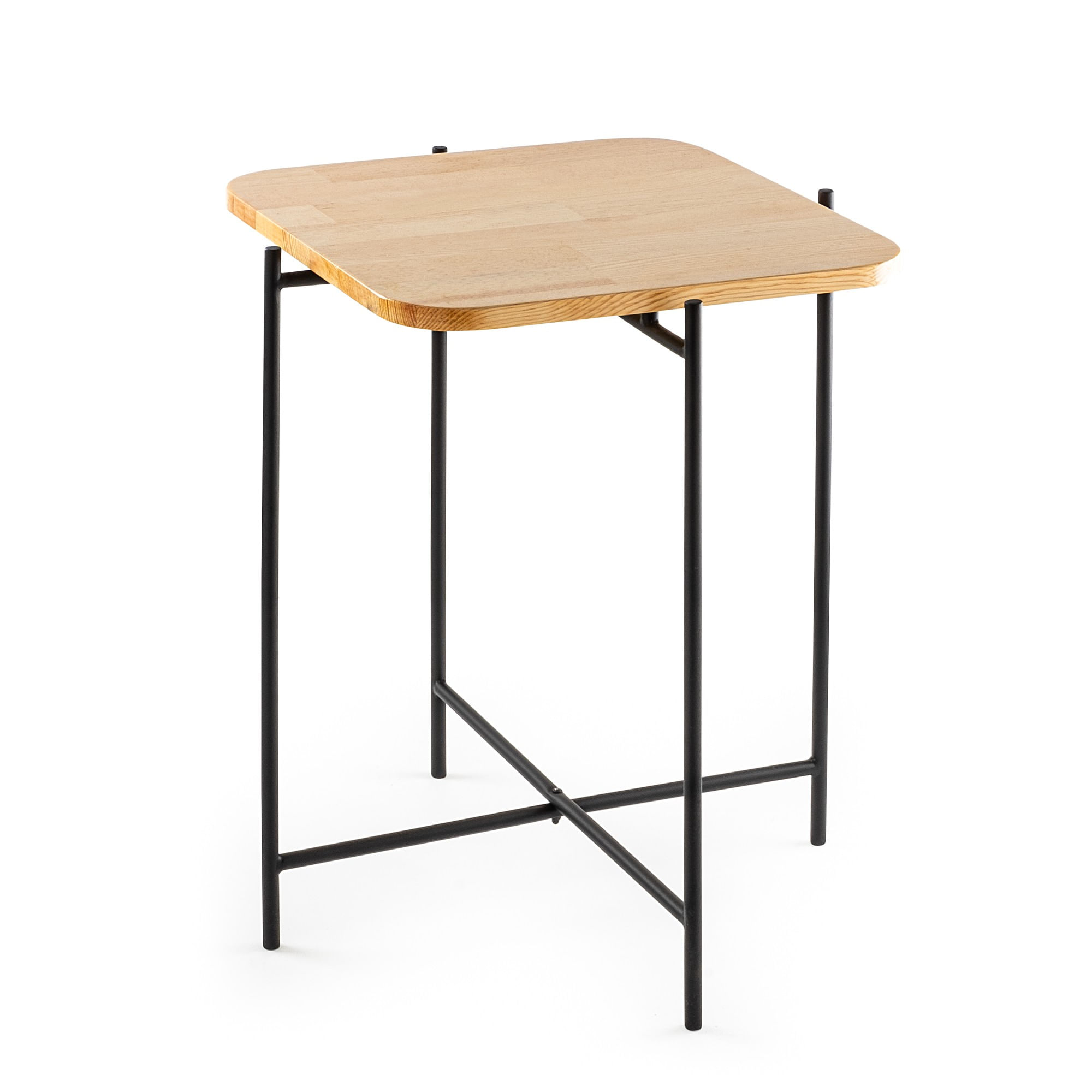 Masuta de cafea, Hanah Home, lemn, negru si natur, 46x46x56 cm, 247HFM1146 — imaginea 2