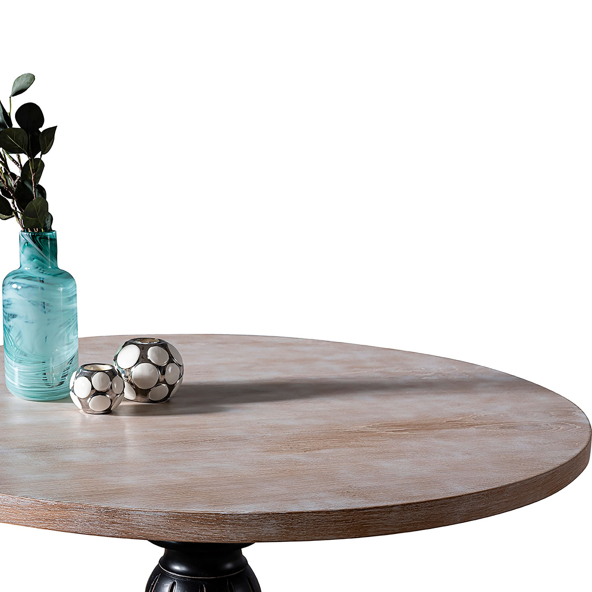 Masa de dining, Hanah Home, lemn masiv, negru, 115x75 cm