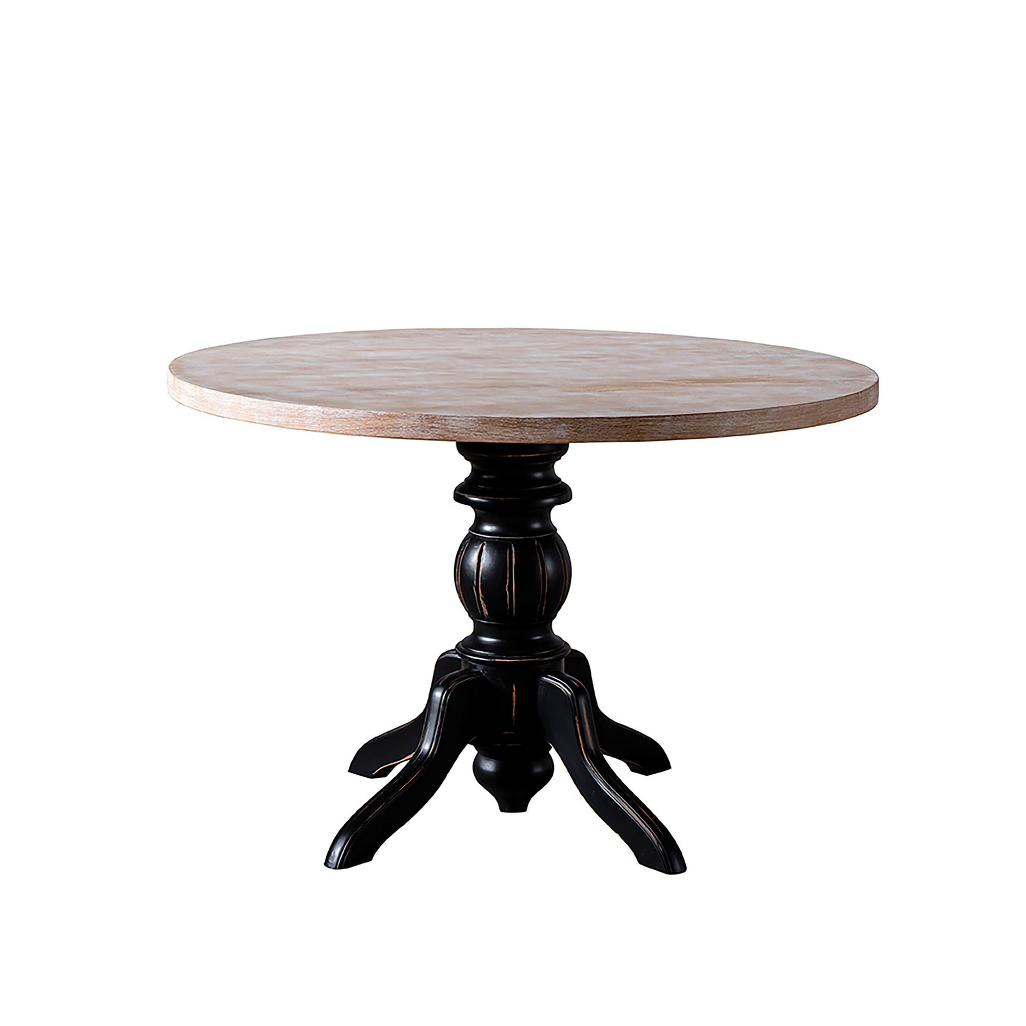 Masa de dining, Hanah Home, lemn masiv, negru, 115x75 cm — imaginea 2