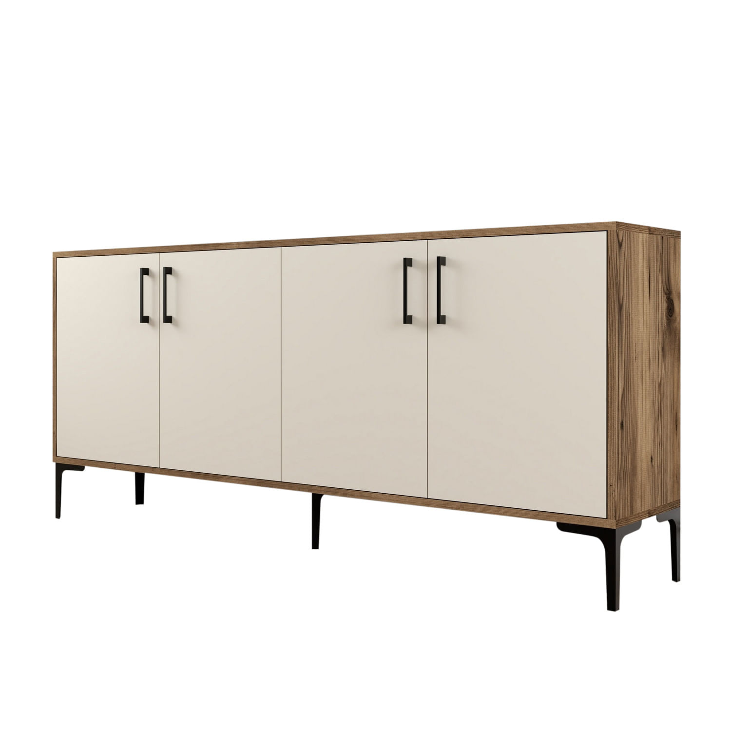 Consola, Hanah Home, pal melaminat, nuc si crem, 180x35x78 cm — imaginea 4