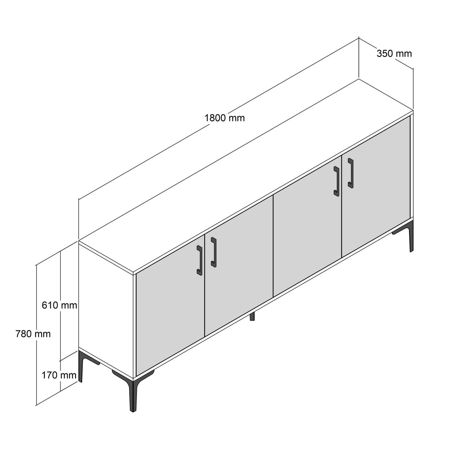 Consola, Hanah Home, pal melaminat, nuc si crem, 180x35x78 cm — imaginea 5