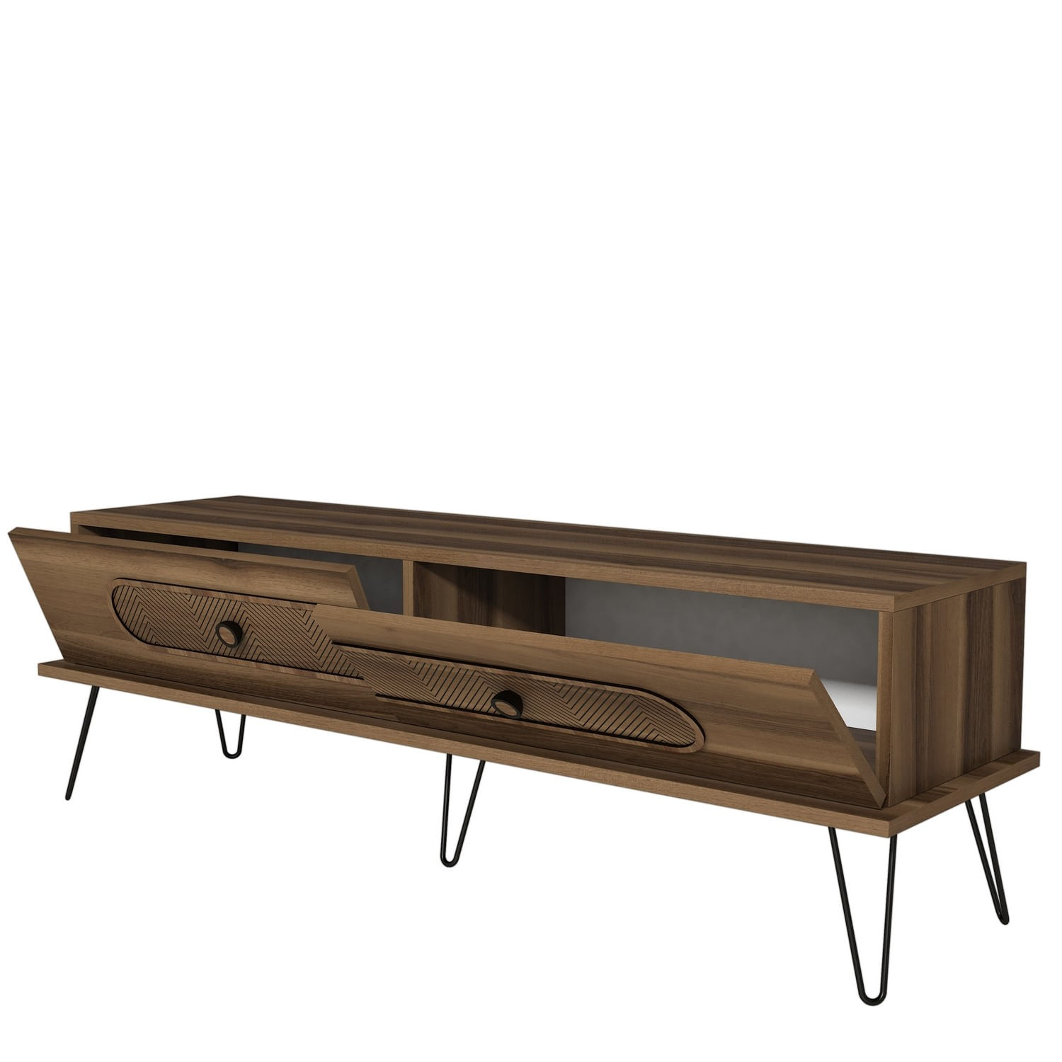 Comoda tv, Hanah Home, pal melaminat, nuc, 145x45x40 cm — imaginea 4