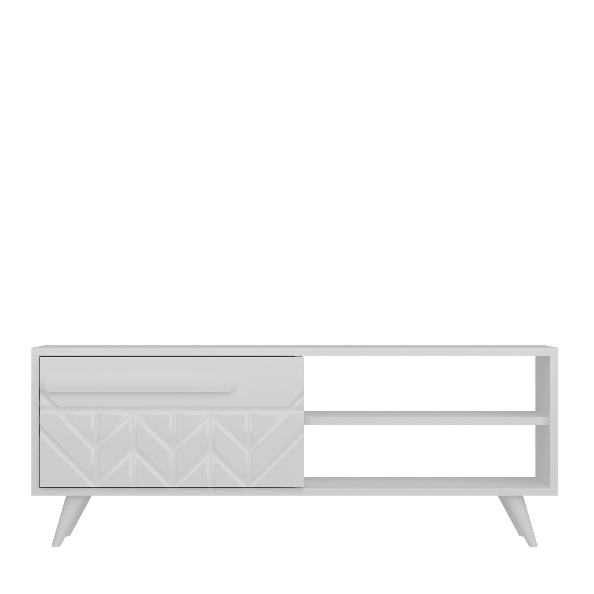 Comoda tv, Hanah Home, pal melaminat, alb, 120x43.7x29.5 cm — imaginea 2